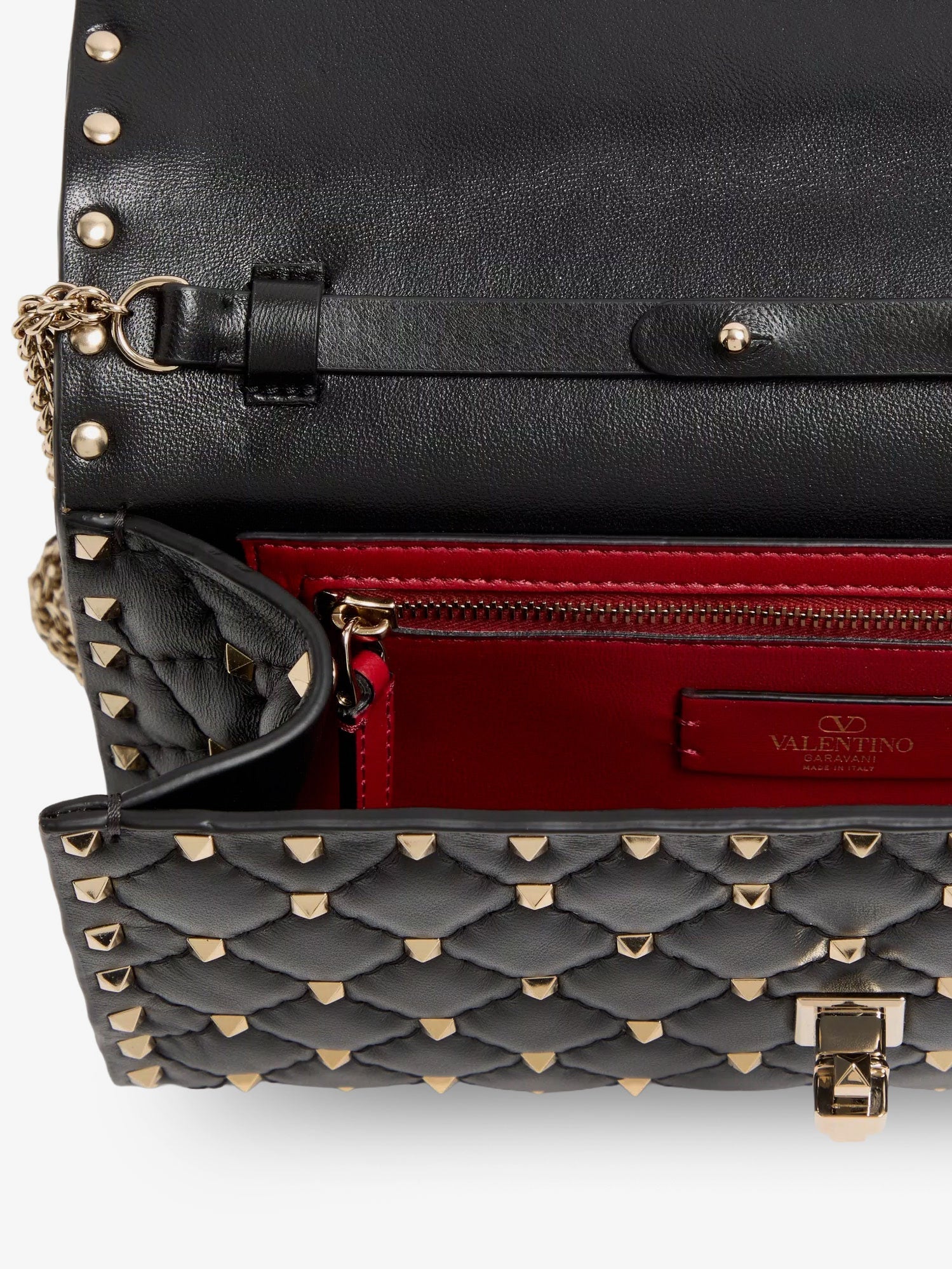 Valentino Rockstud Spike Leather Crossbody Bag With Iconic All-over Studs