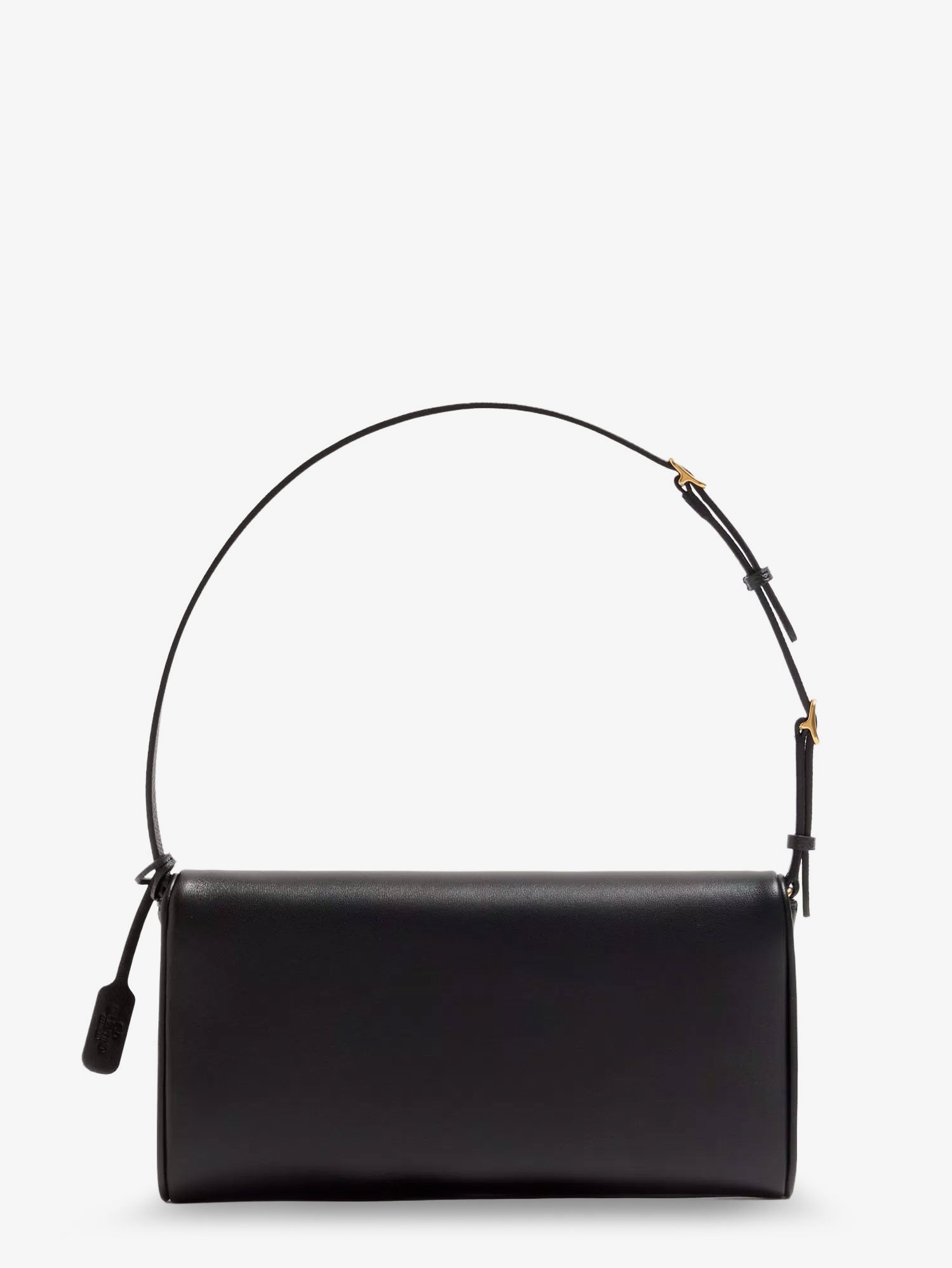 Valentino Devain Leather Shoulder Bag With Metal Vlogo Signature