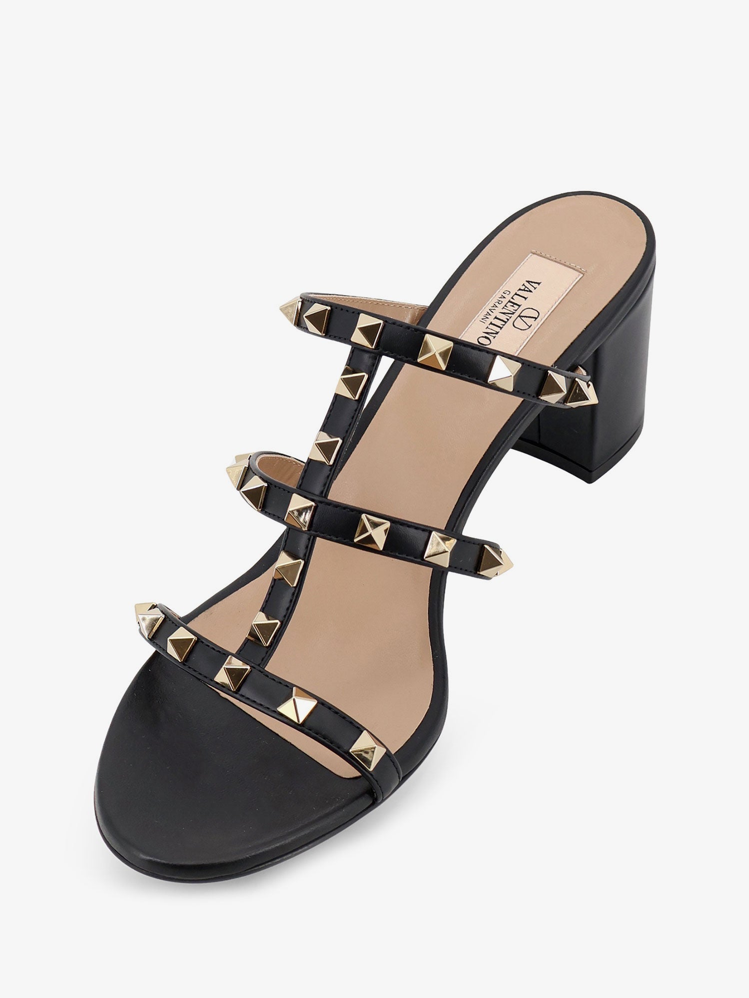 Valentino Rockstud Leather Sandals With Iconic Side Studs