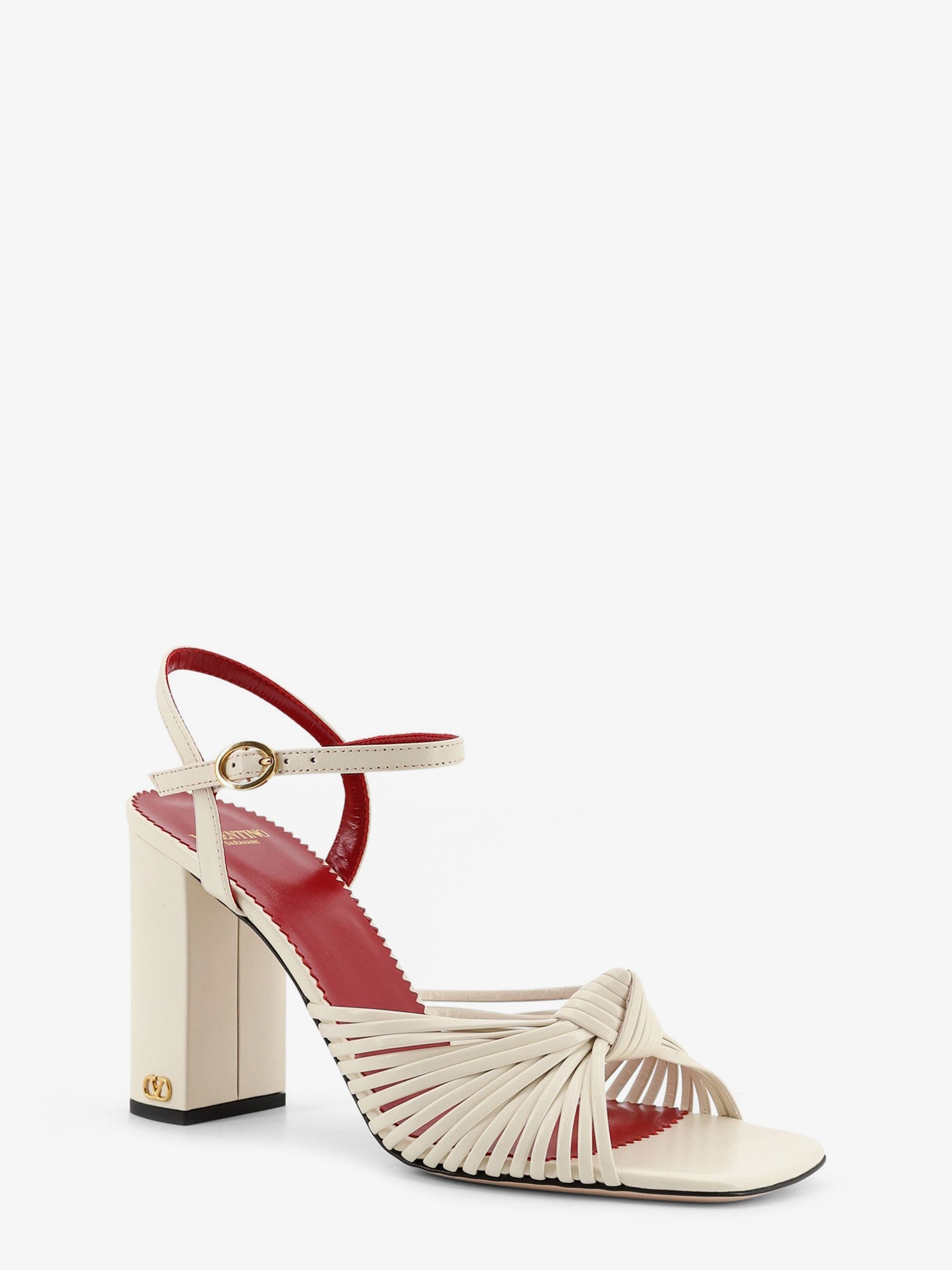 Valentino Vg Annet Leather Sandals With Metal Vlogo