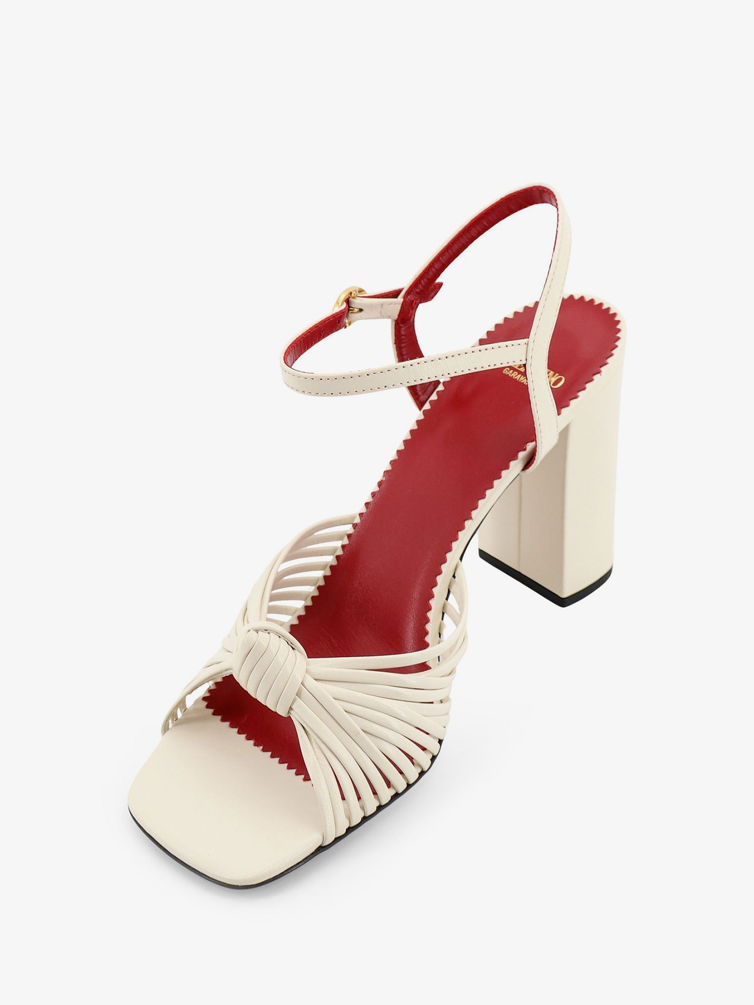 Valentino Vg Annet Leather Sandals With Metal Vlogo