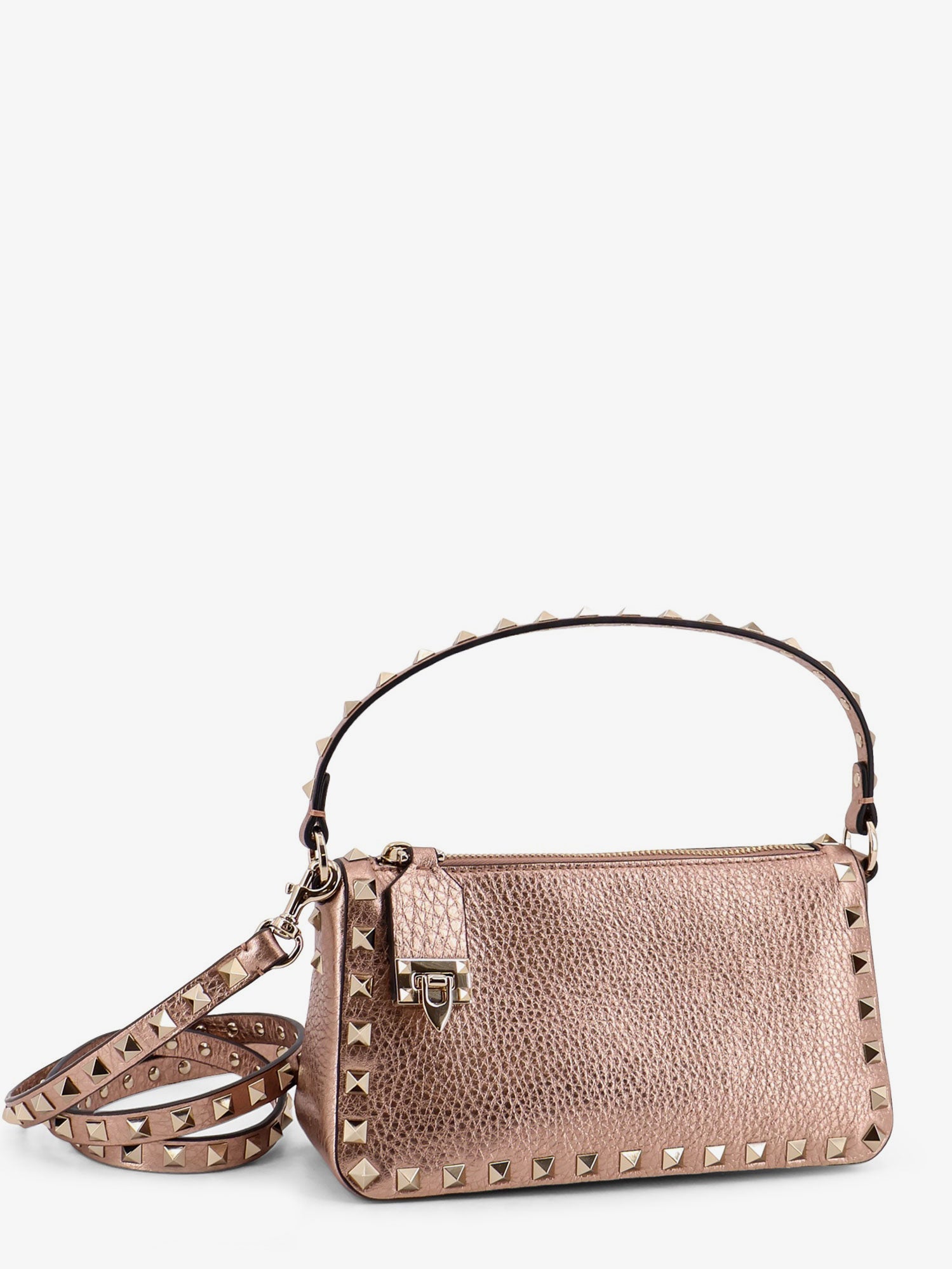 Valentino Rockstud Laminated Leather Crossbody Bag