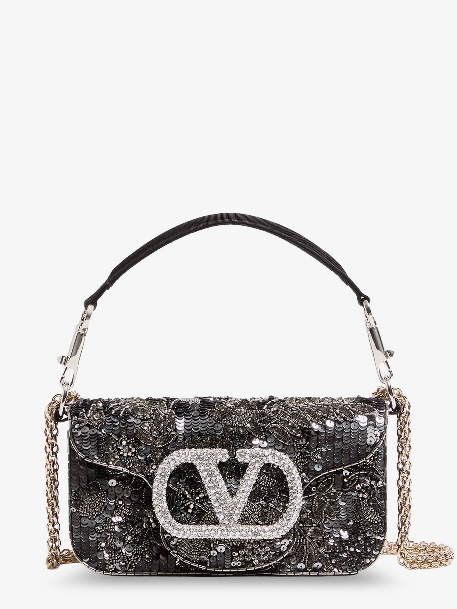 Valentino Valentino Garavani Loco' Embroidered Satin Crossbody Bag
