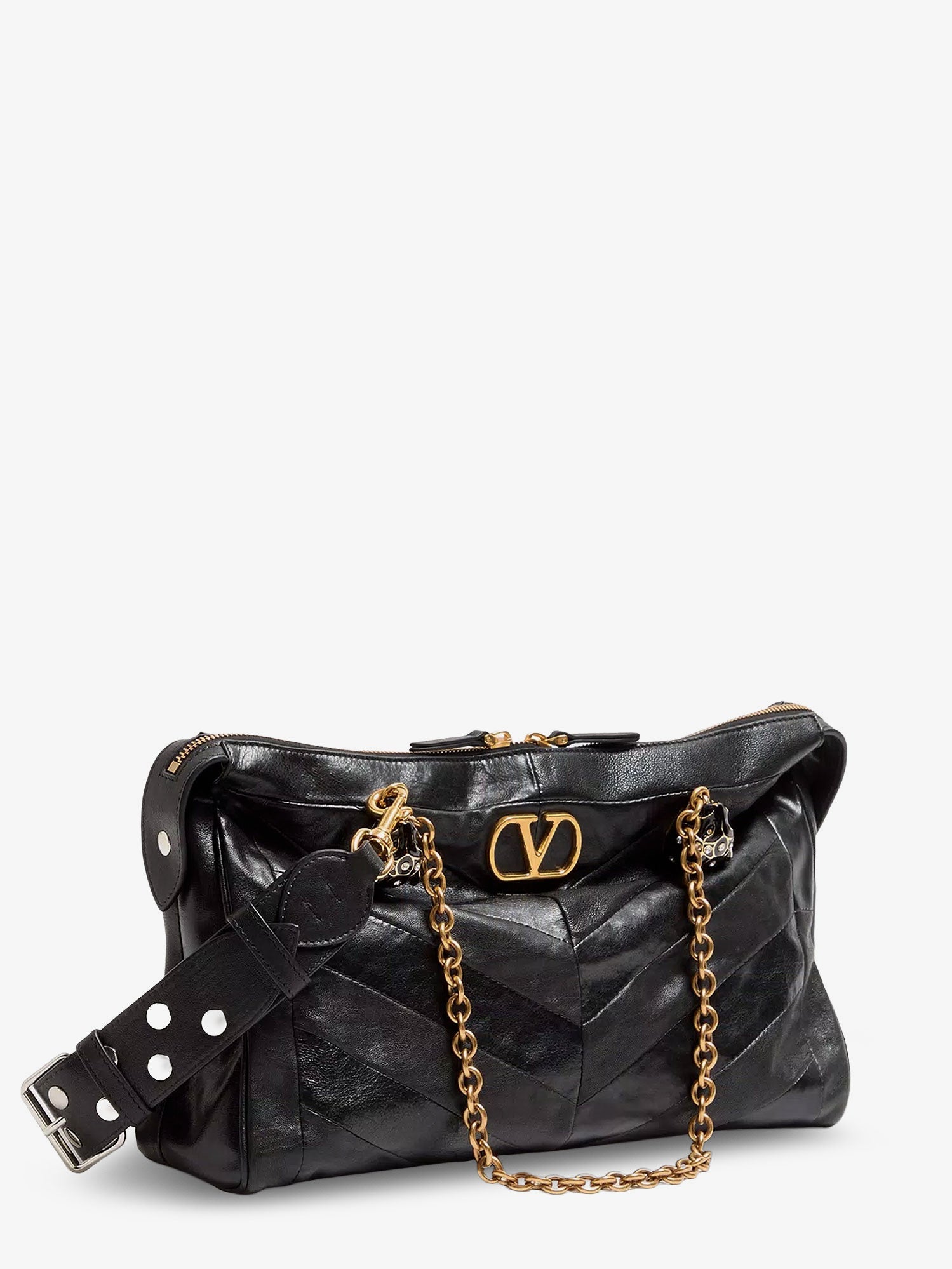 Valentino Valentino Garavani Panthea Leather Shoulder Bag