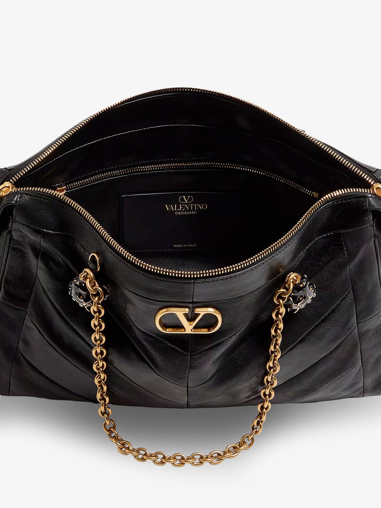Valentino Valentino Garavani Panthea Leather Shoulder Bag