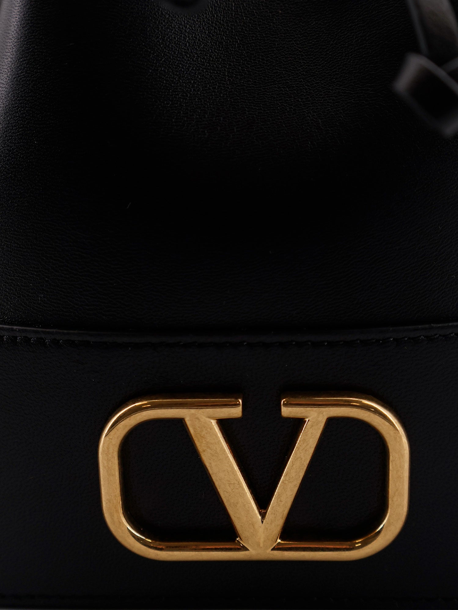 Valentino Leather Bucket Bag With Vlogo Signature