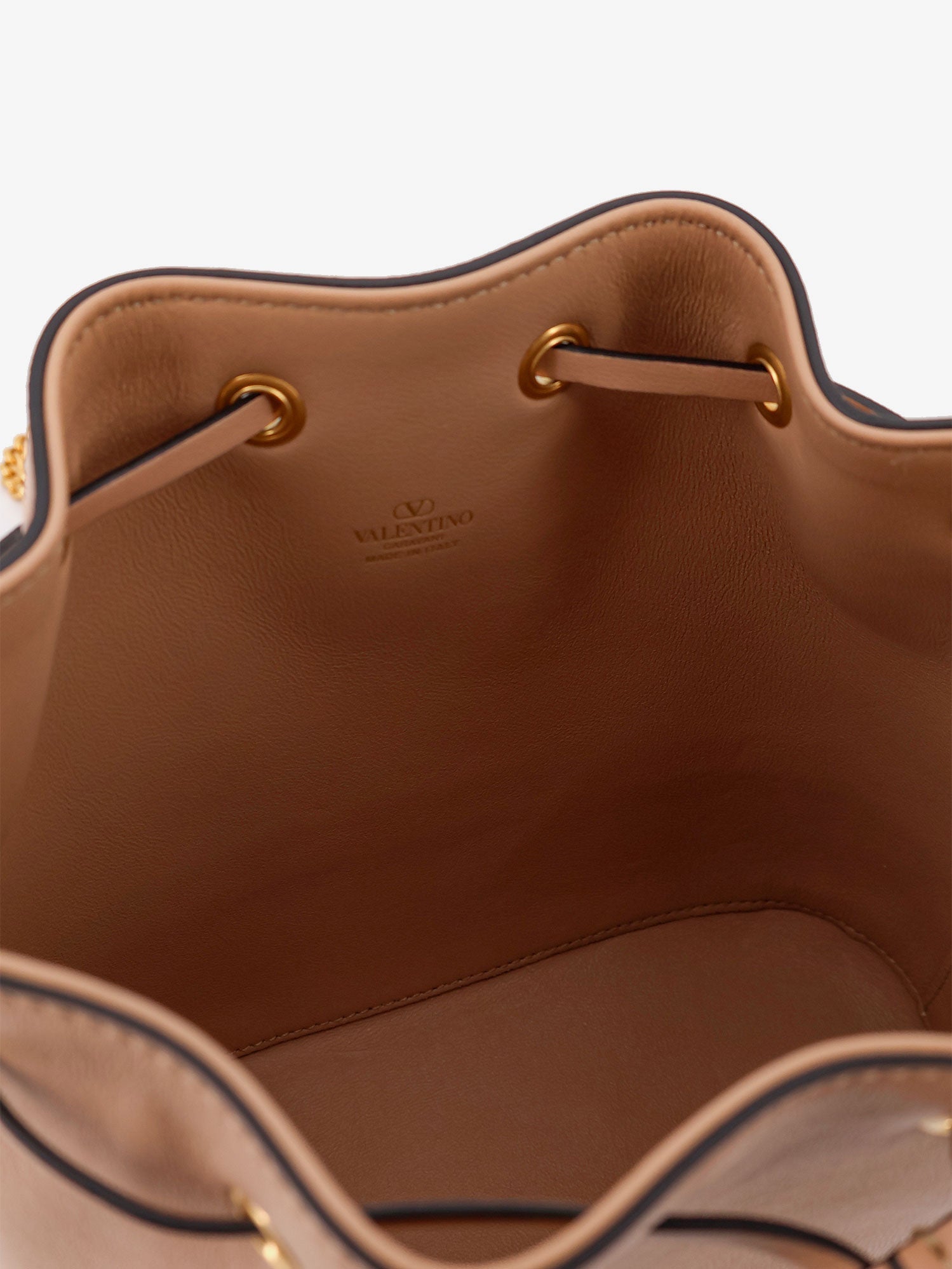 Valentino Leather Bucket Bag With Vlogo Signature