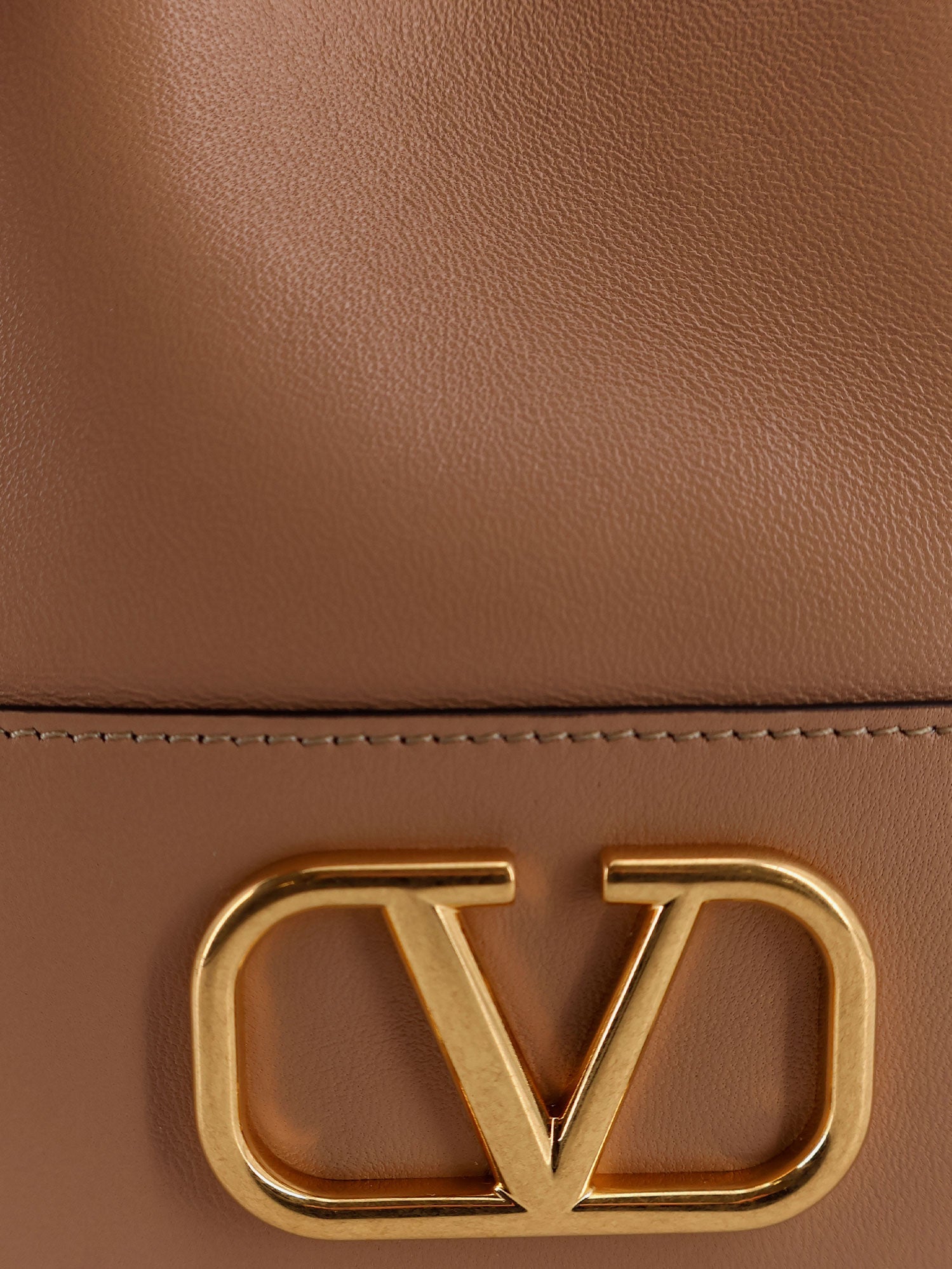Valentino Leather Bucket Bag With Vlogo Signature