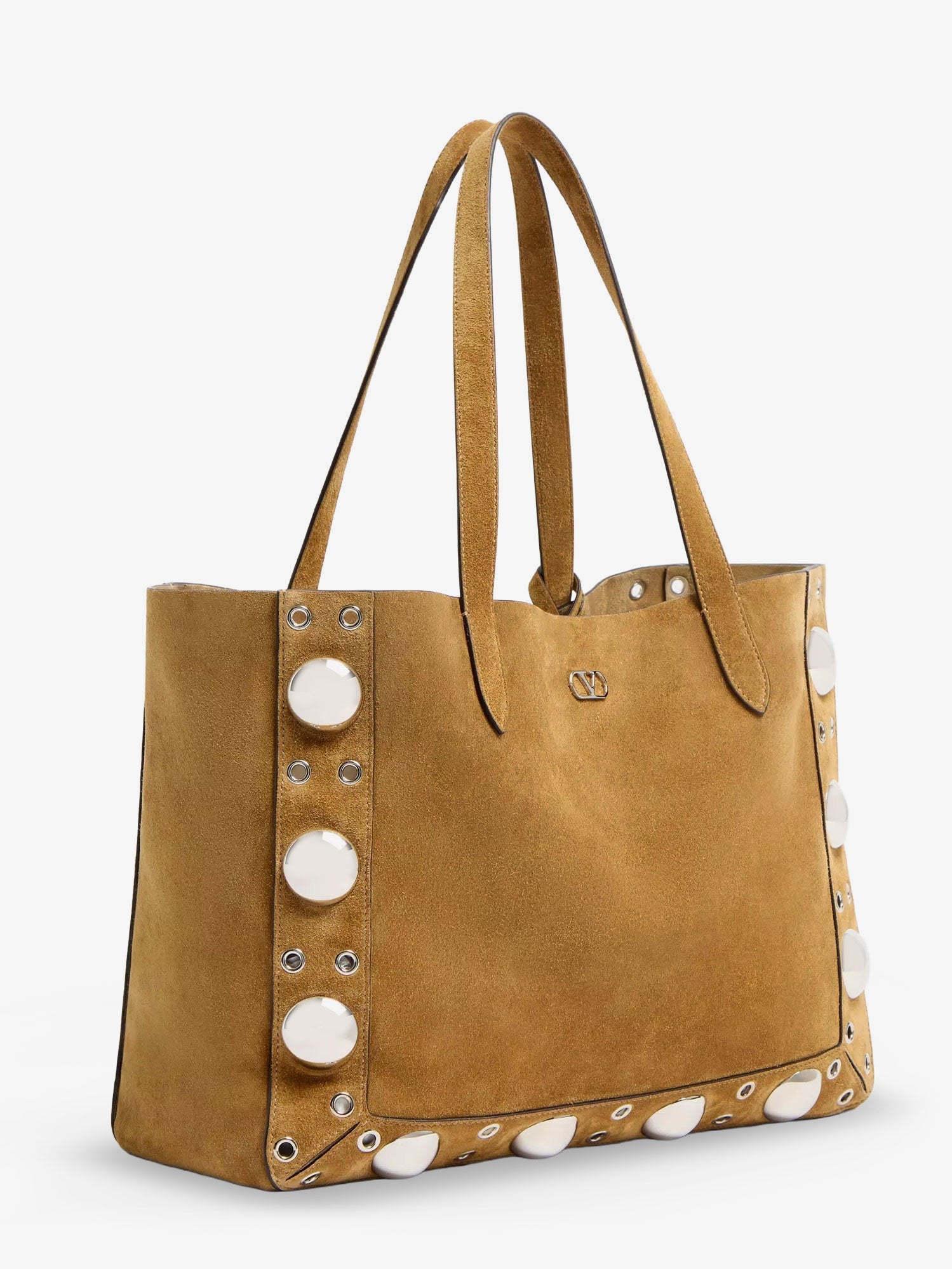 Valentino Suede Shopping Bag With Metal Logo