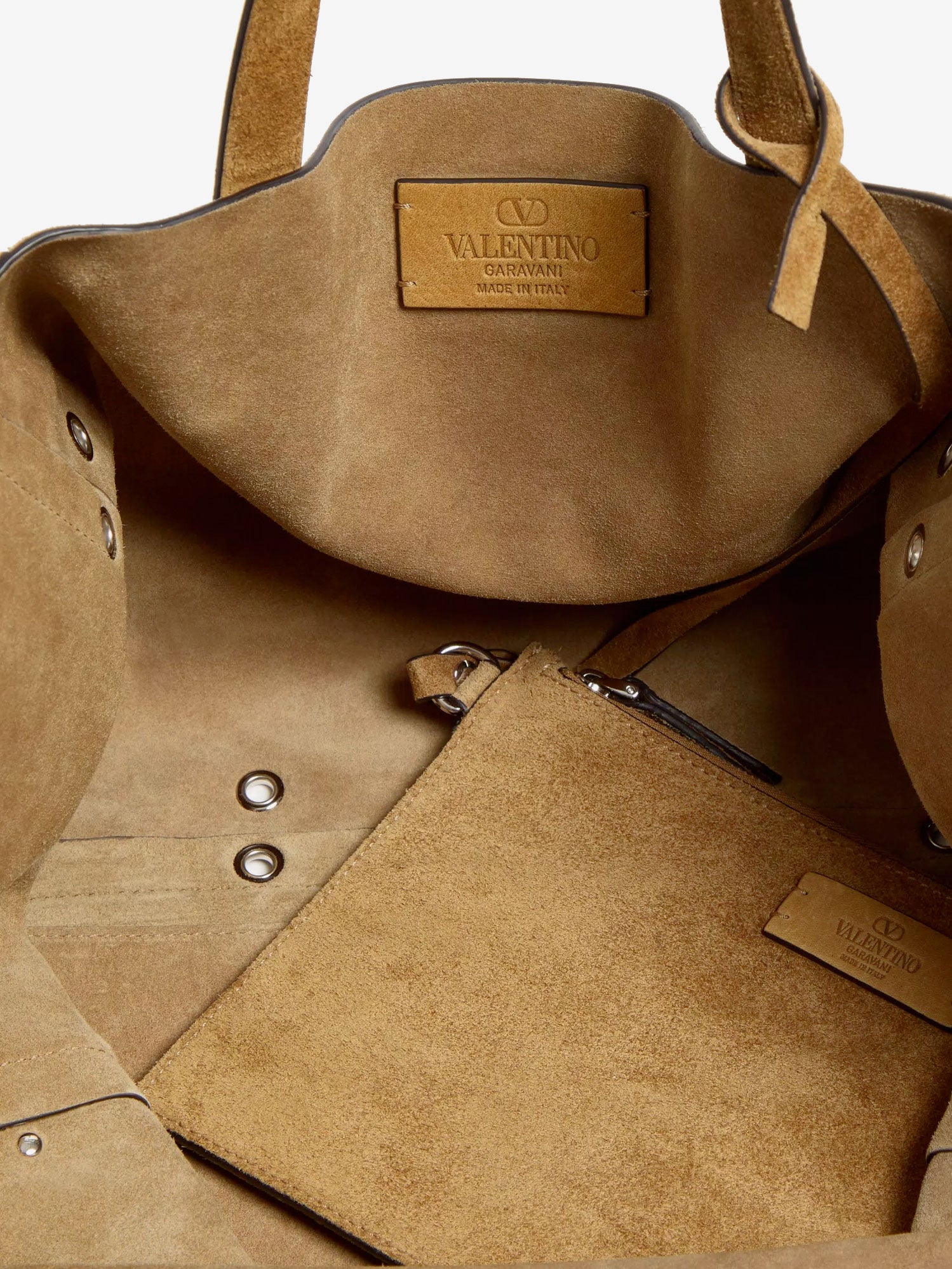 Valentino Suede Shopping Bag With Metal Logo