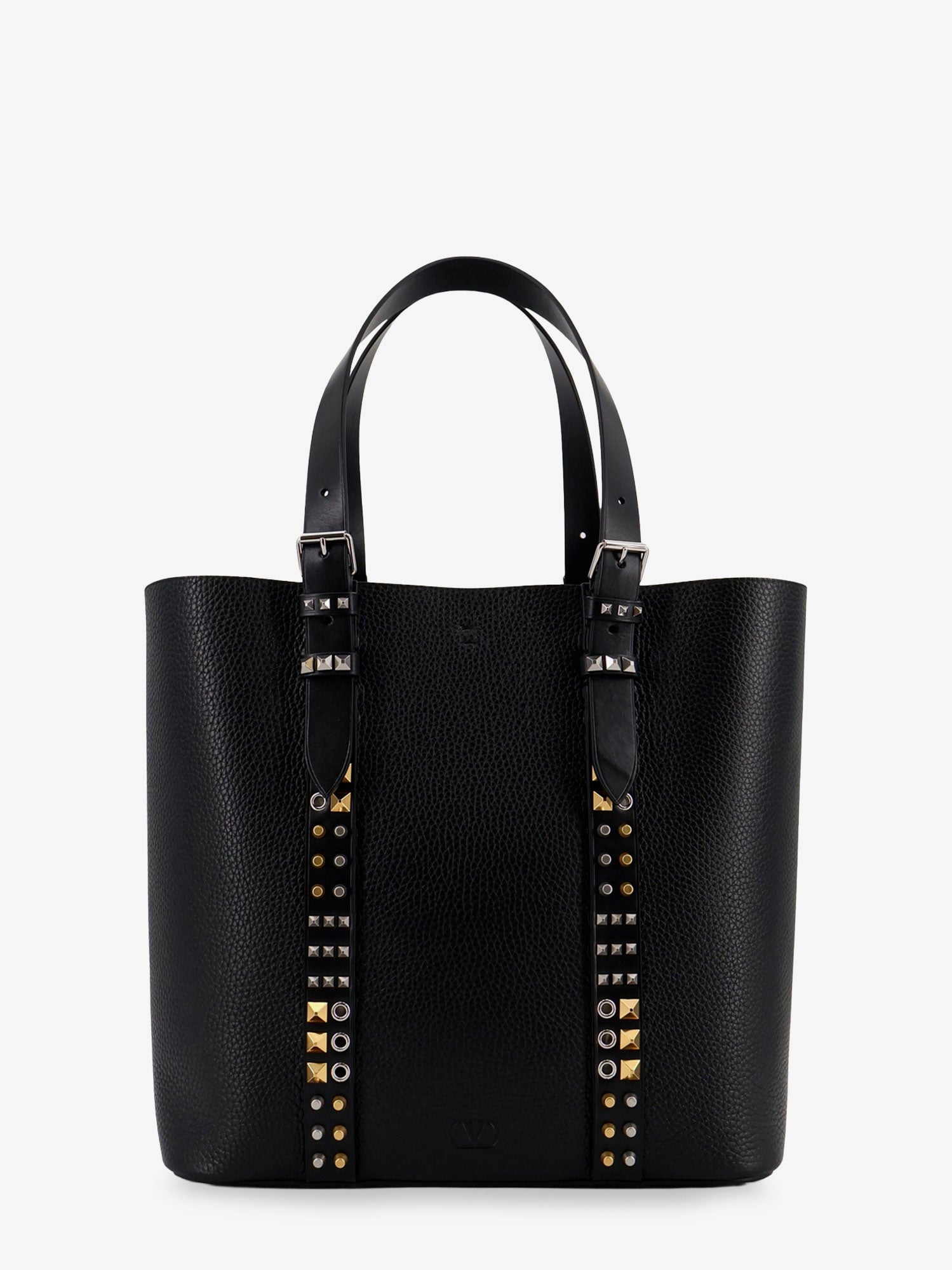 Valentino Leather Shoulder Bag With Iconic Studs