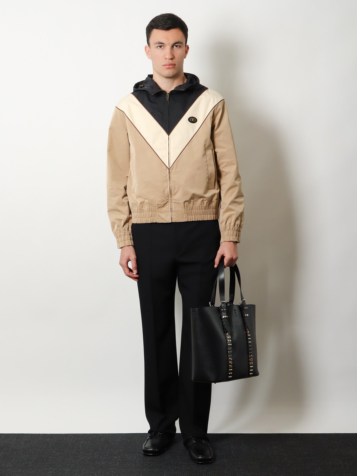 Valentino Leather Shoulder Bag With Iconic Studs
