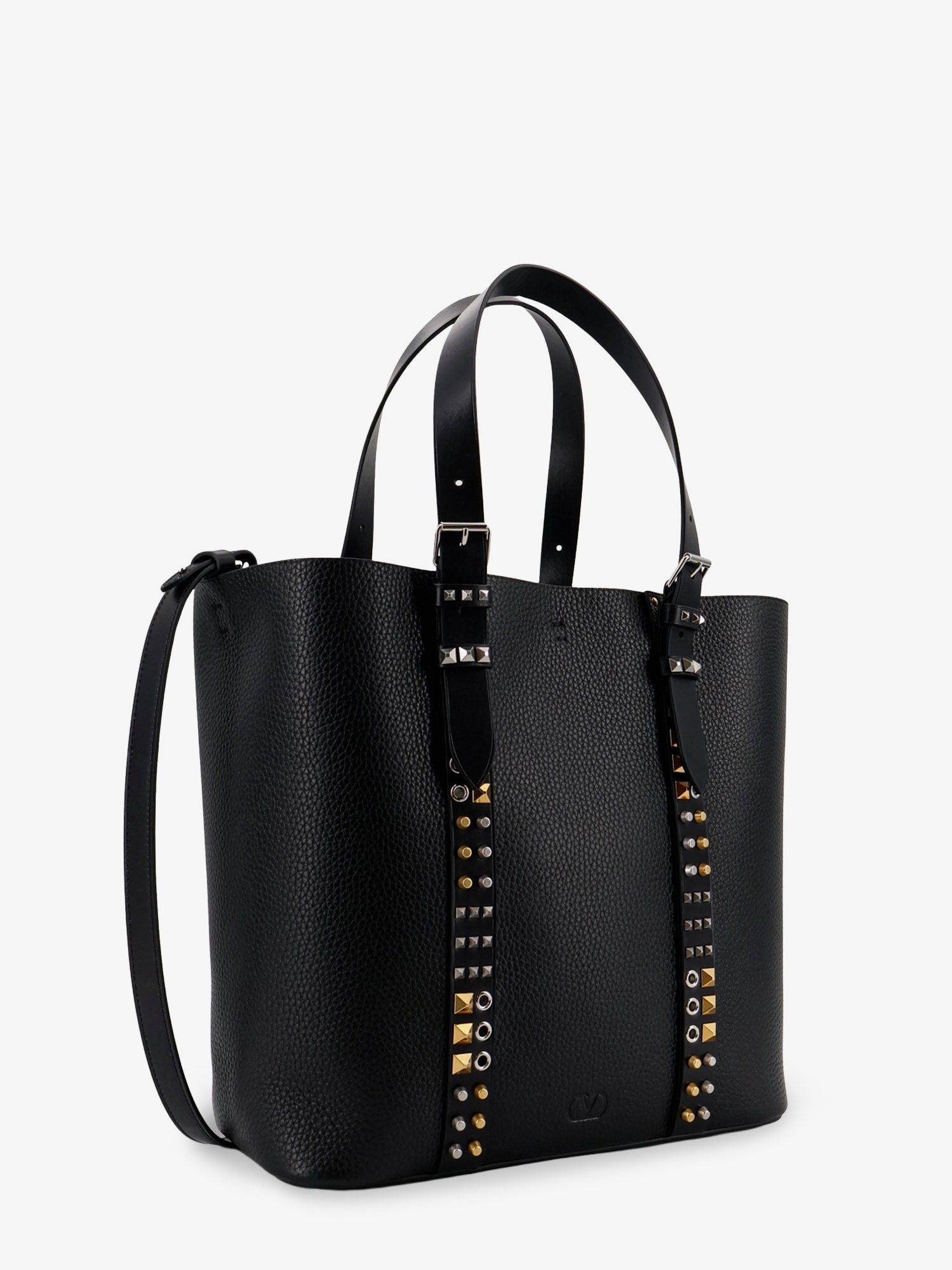 Valentino Leather Shoulder Bag With Iconic Studs