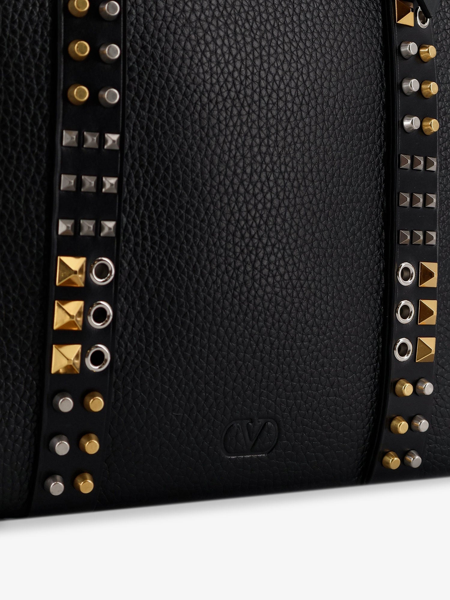 Valentino Leather Shoulder Bag With Iconic Studs