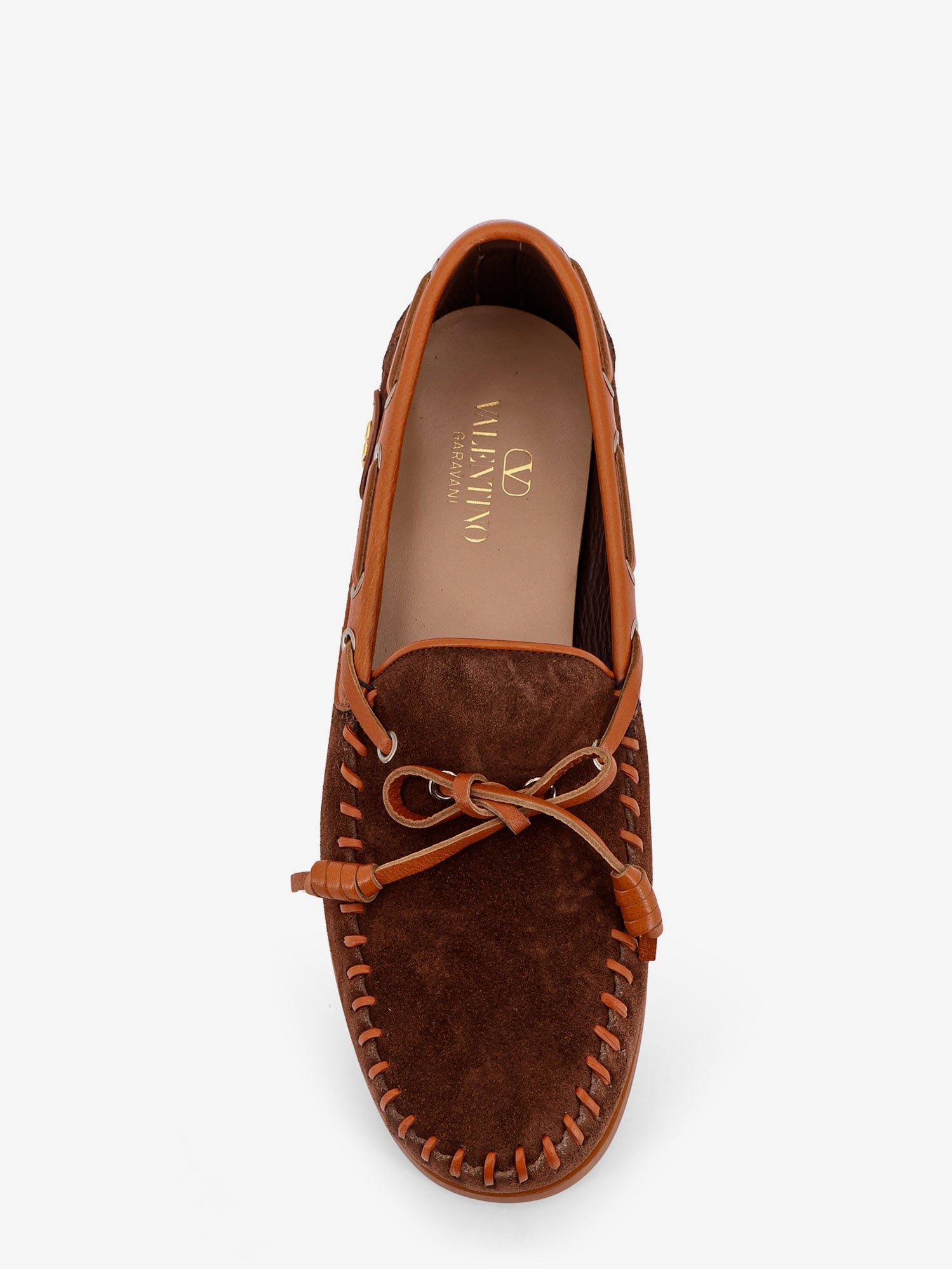 Valentino Palm Avenue Leather And Suede Boat Shoe