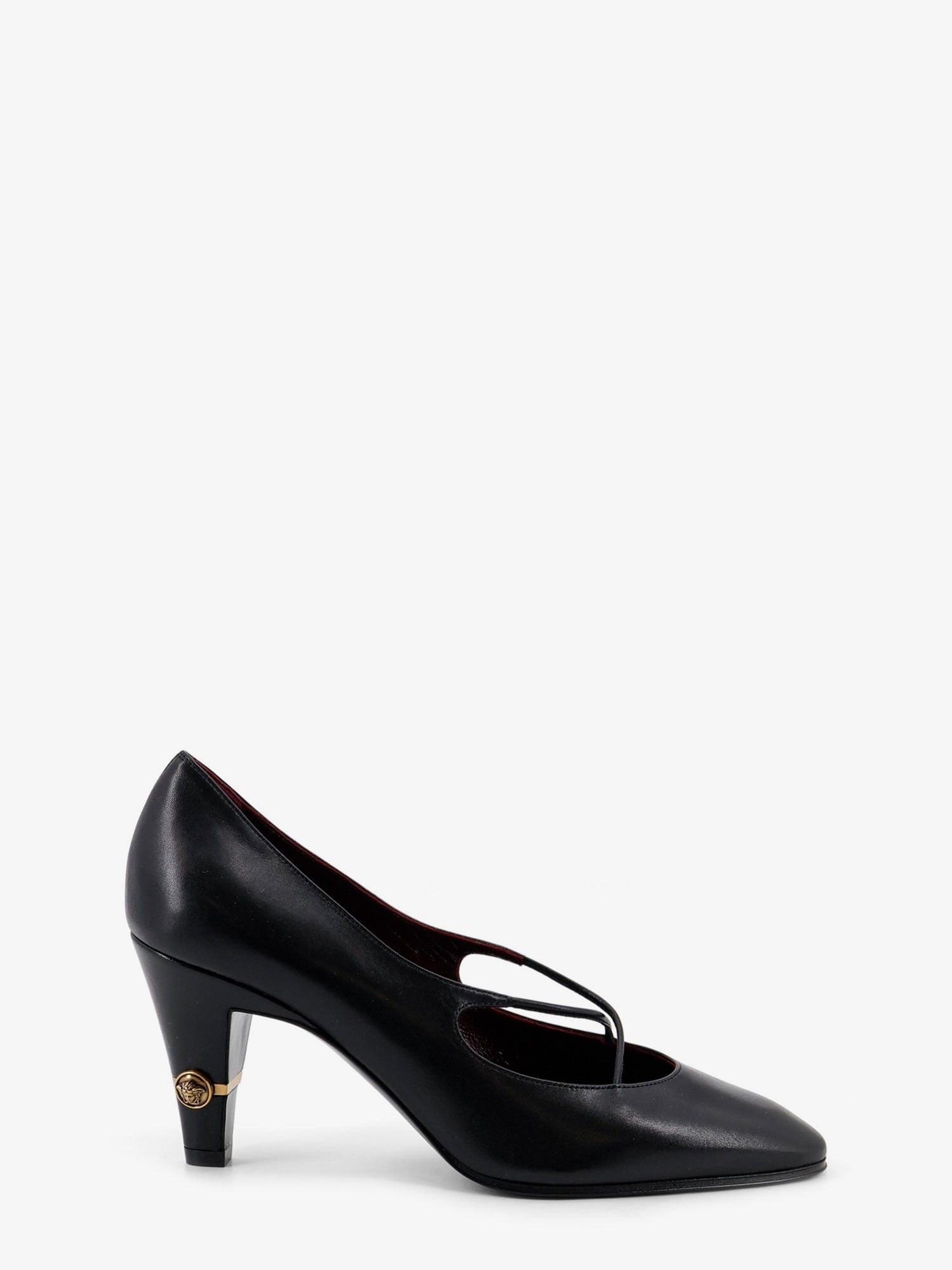 Versace Criss-cross Medallion Leather Pumps