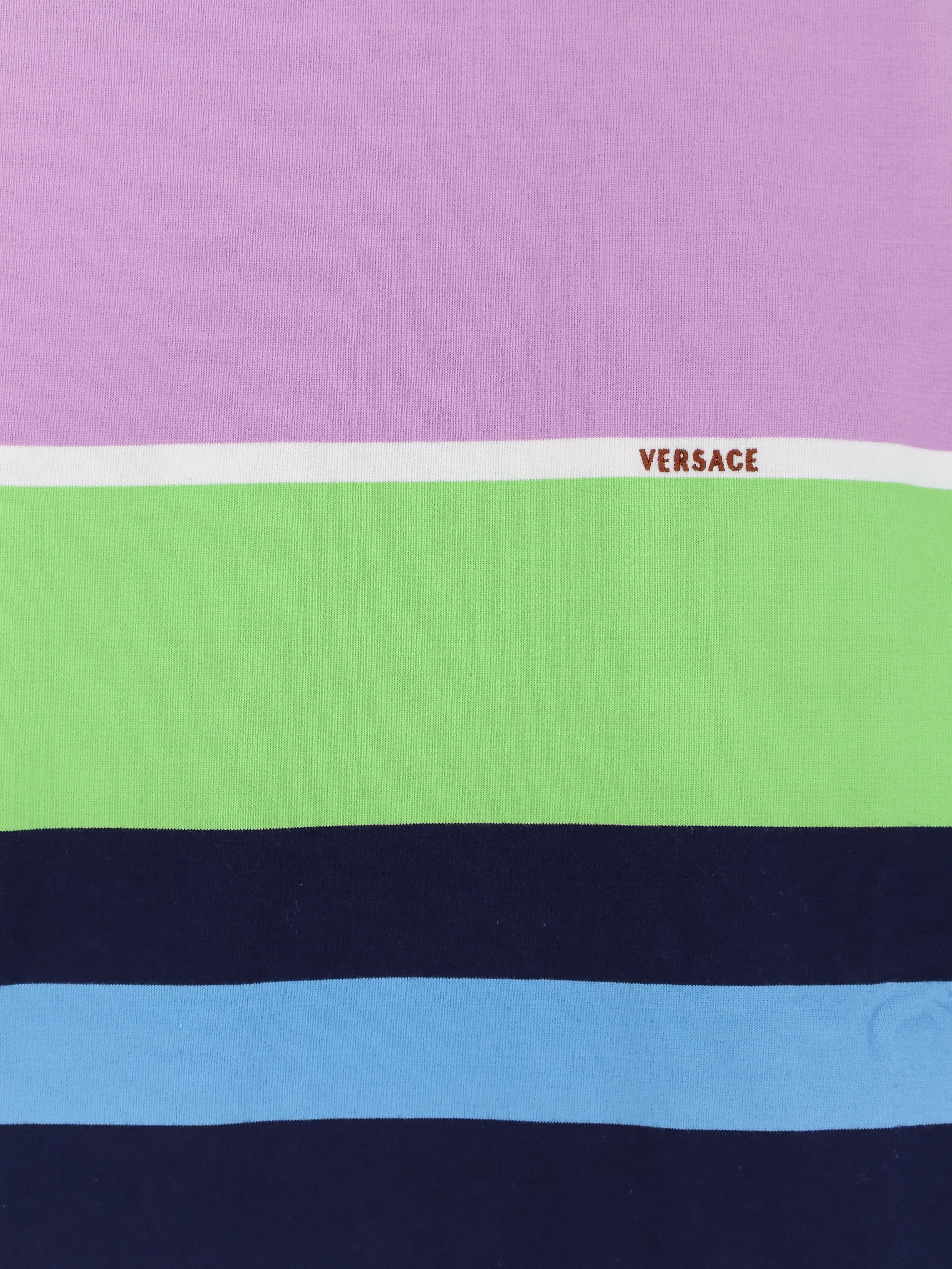 Versace Multicolor Stripes Cotton Sweatshirt