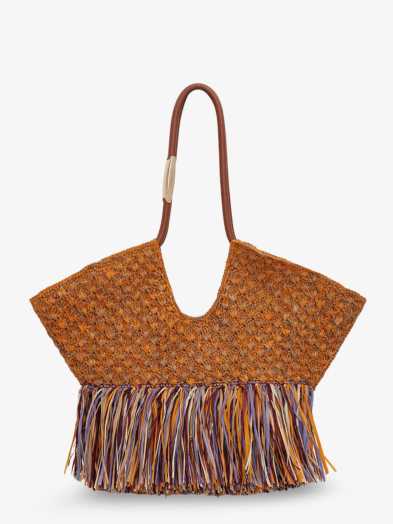 Zimmermann Golden Time Rafia Shoulder Bag With Fringe