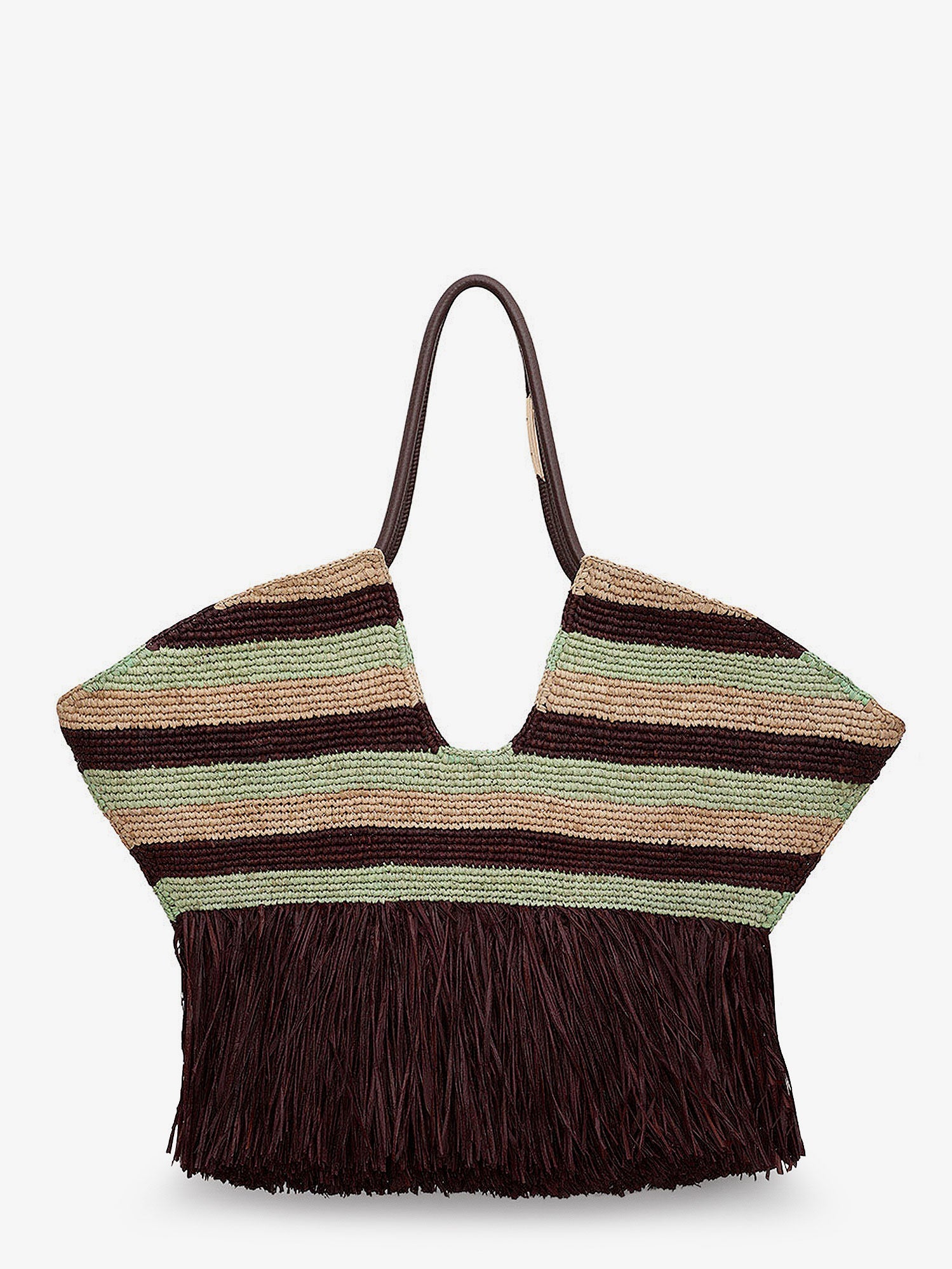 Zimmermann Golden Time Rafia Shoulder Bag With Fringe