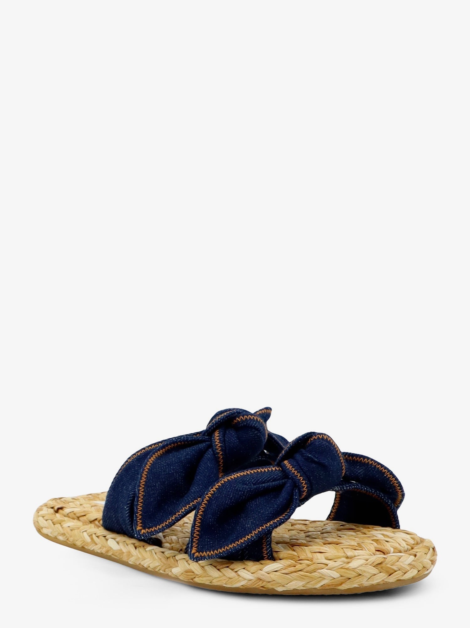 Zimmermann Carousel Raffia And Denim Sandals