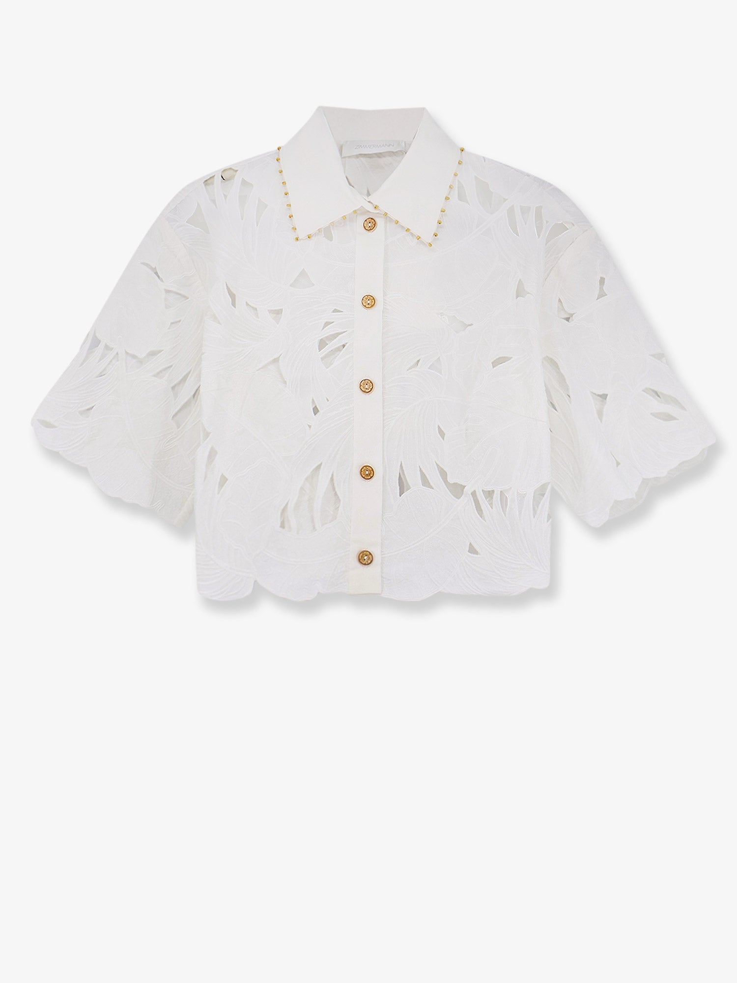 Zimmermann Mahon Cotton Shirt With All-over Embroidery