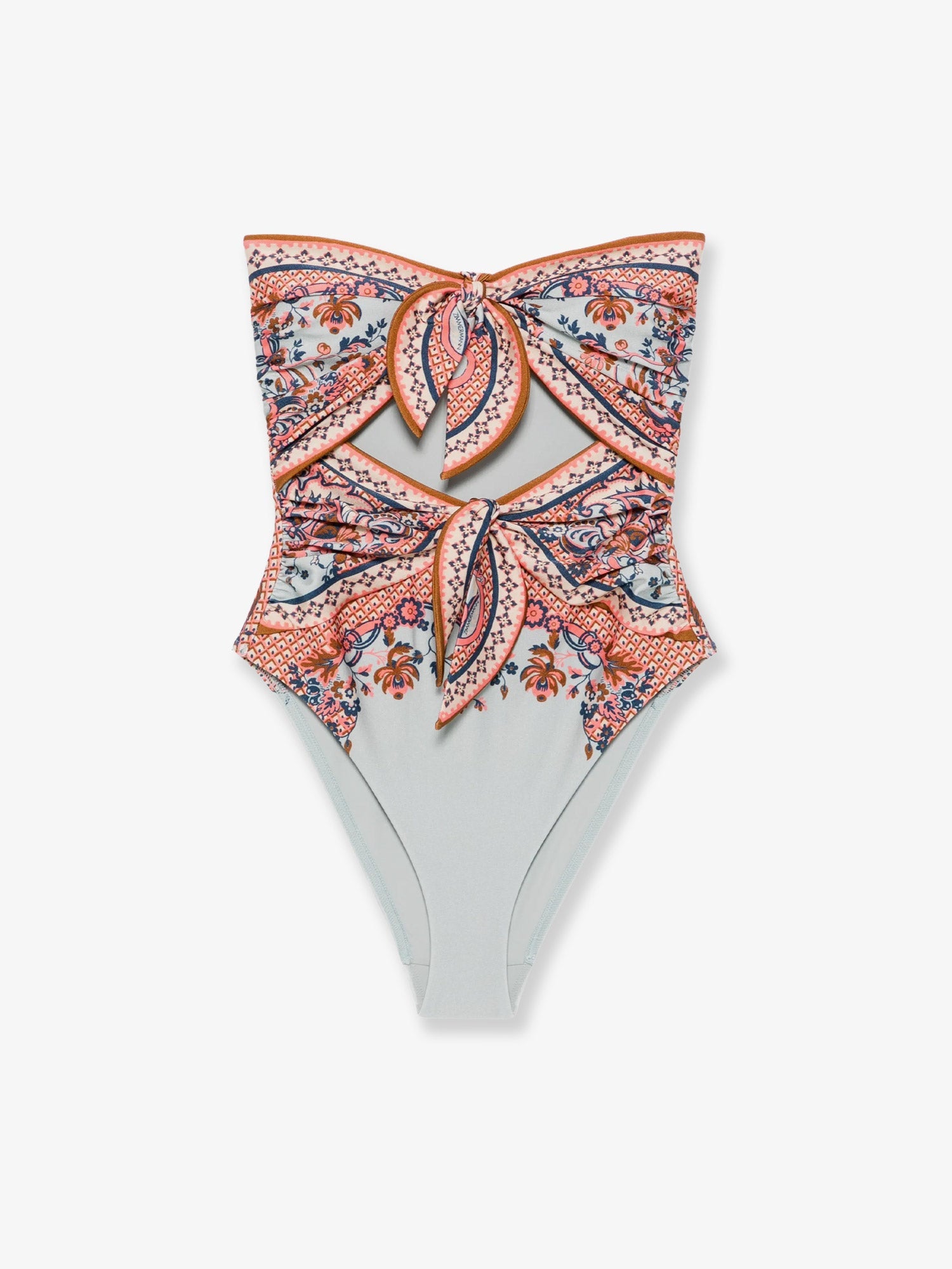 Zimmermann Aster One-piece Shiny Nylon Swimsuit With Paisley Print