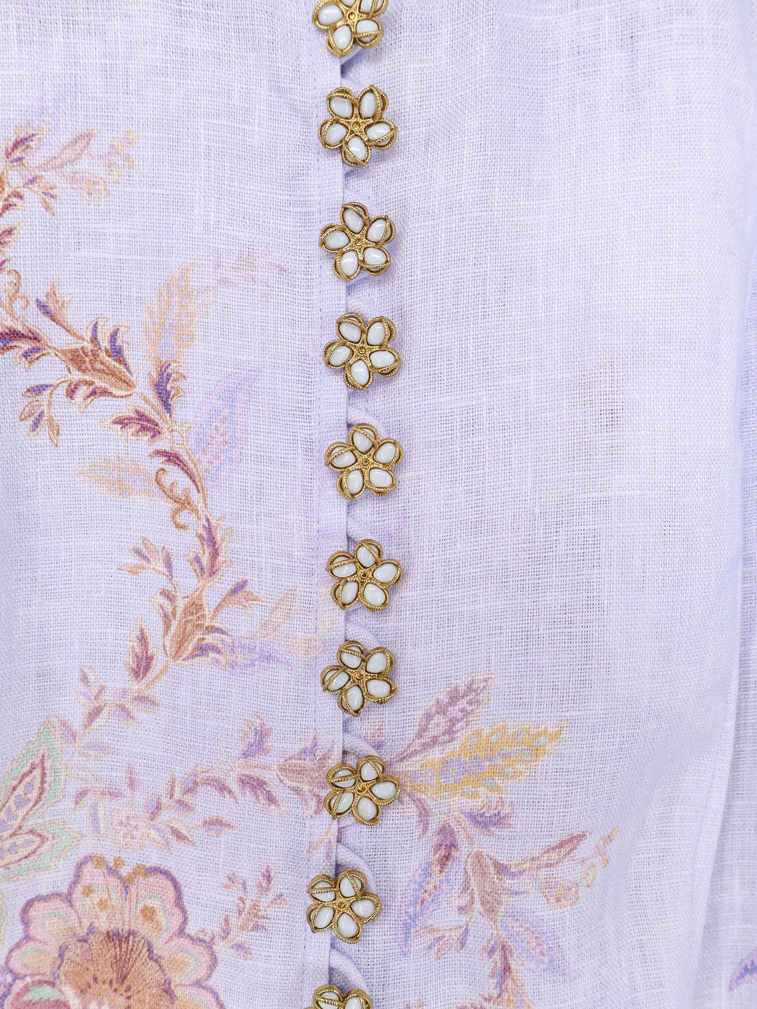 Zimmermann Luna Button Linen Dress