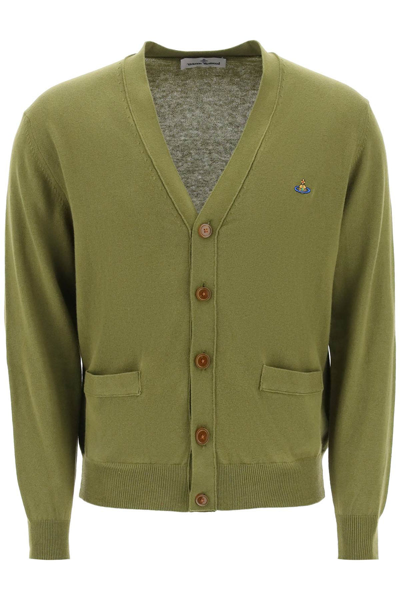 Vivienne Westwood Cardigan With Orb Embroidery Green