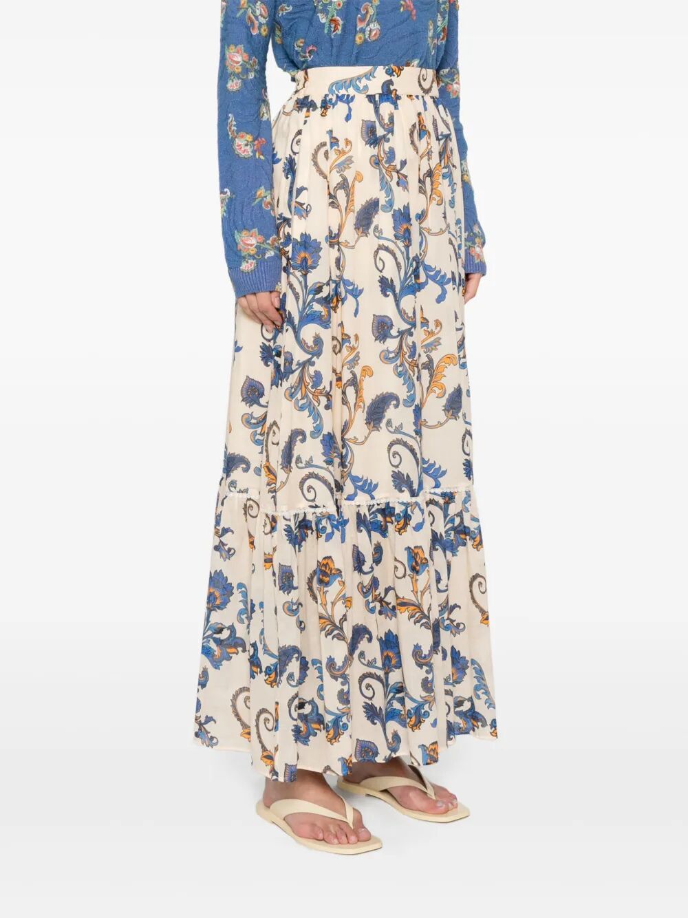 Etro Paisley-print Cotton Maxi Skirt