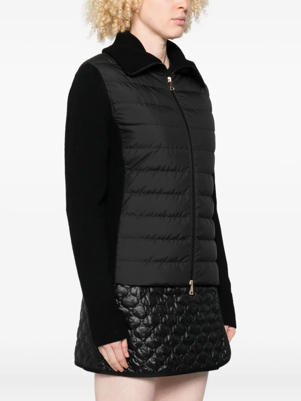 Moncler Wool Padded Cardigan With Zip