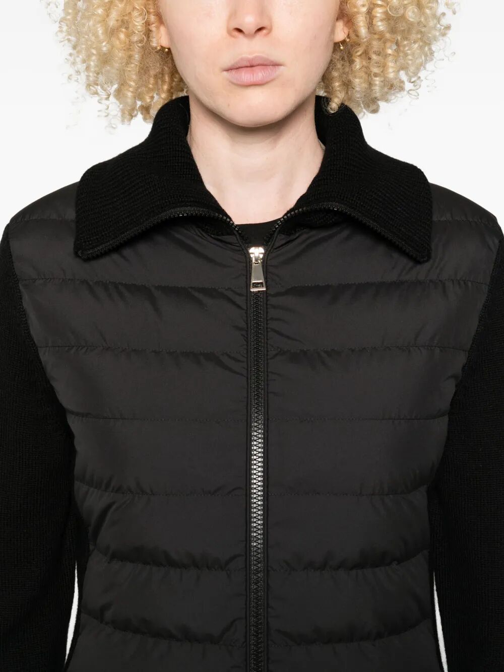 Moncler Wool Padded Cardigan With Zip