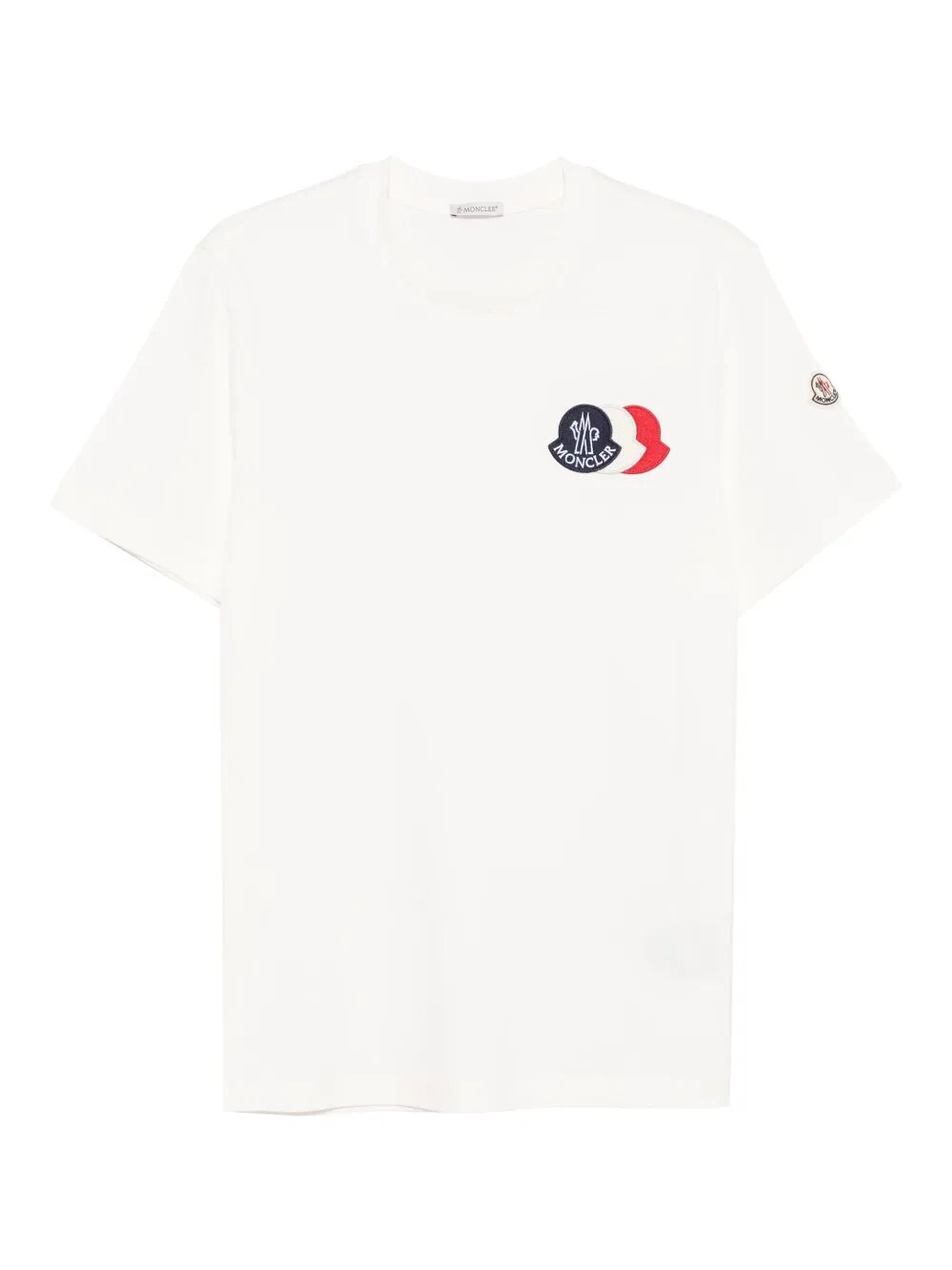 Moncler Cotton T-shirt With Embroidered Tricolor Logo