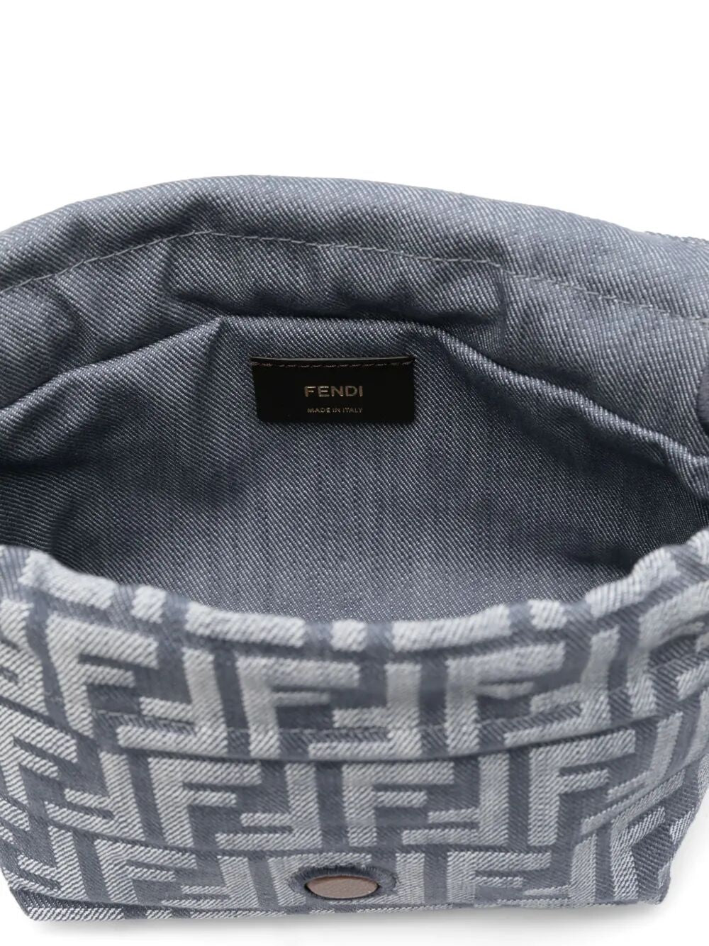 Fendi Denim-effect Ff Jacquard Mamma Baguette Small Bag