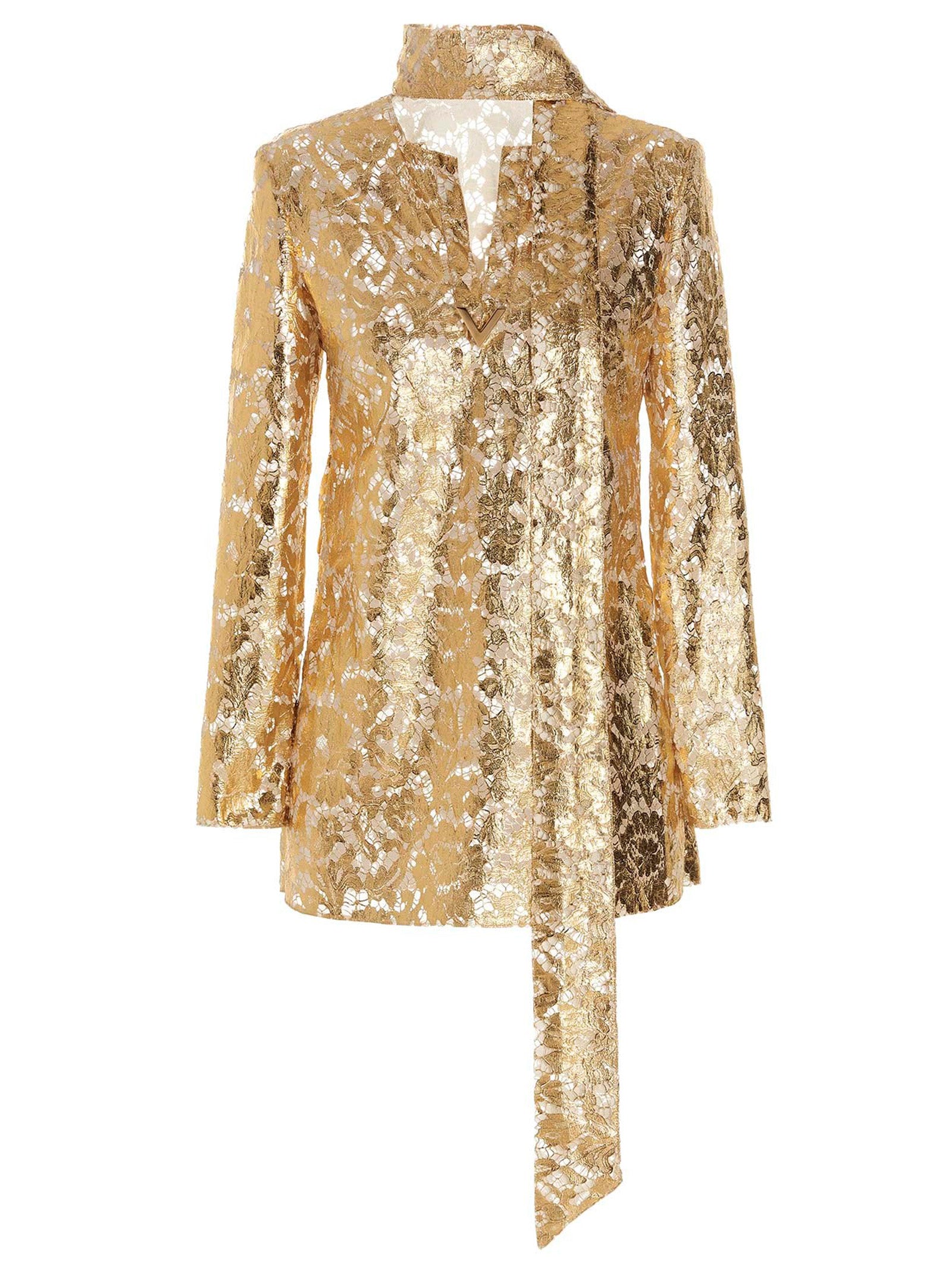 Valentino Garavani Top Valentino Gold Heavy Lace