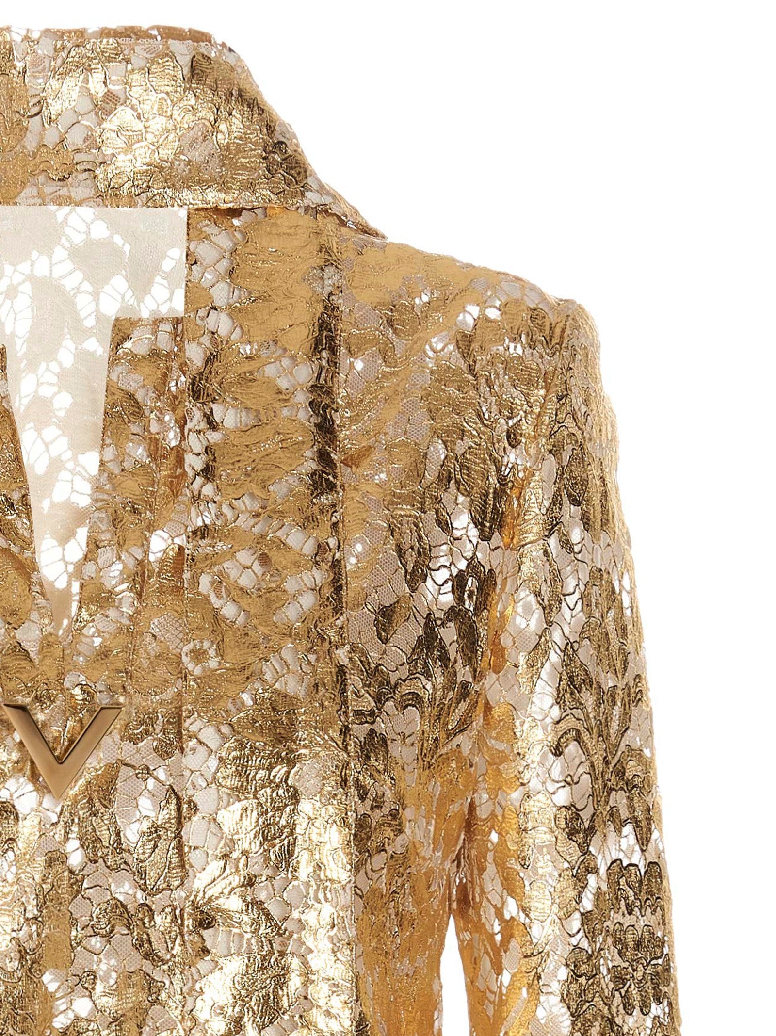 Valentino Garavani Top Valentino Gold Heavy Lace