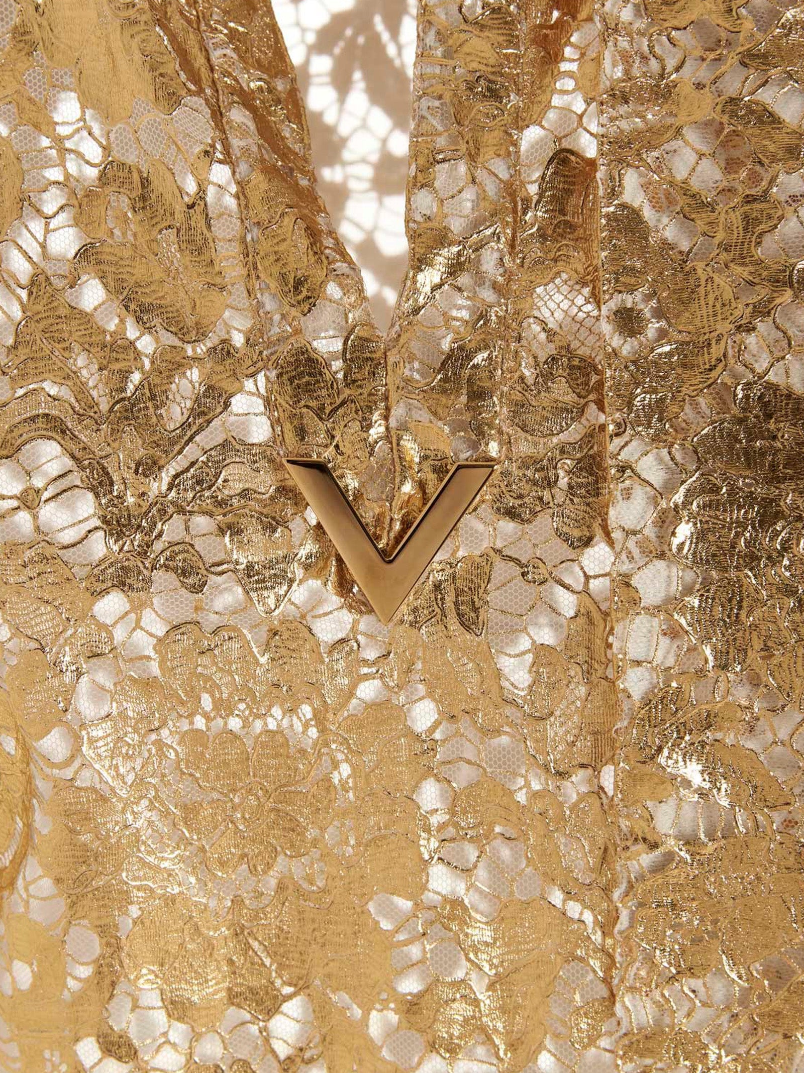 Valentino Garavani Top Valentino Gold Heavy Lace