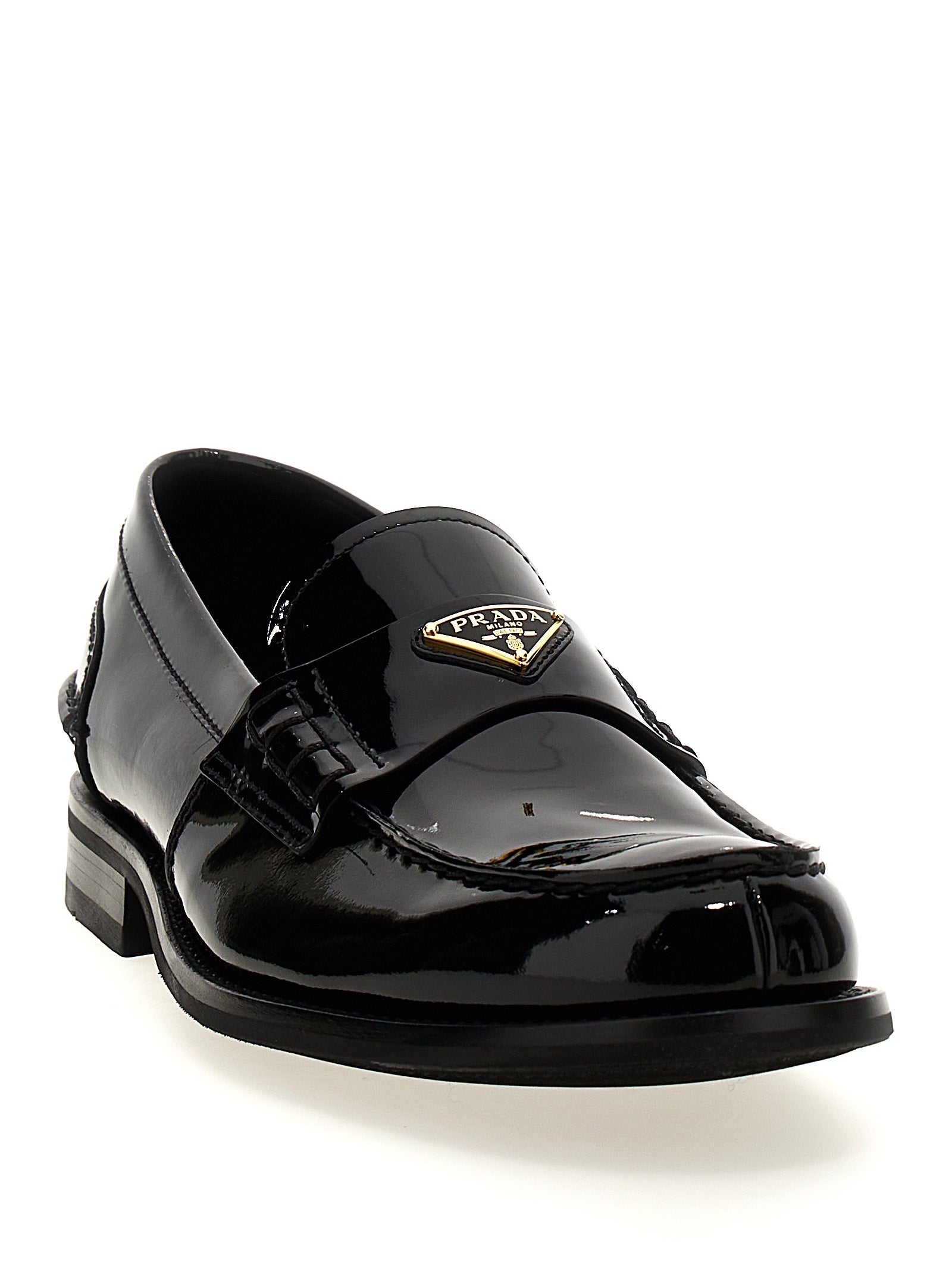 Prada Logo Patent Leather Loafer
