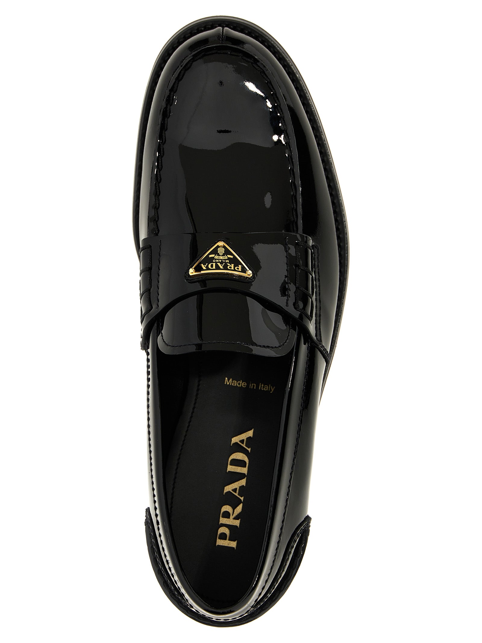 Prada Logo Patent Leather Loafer