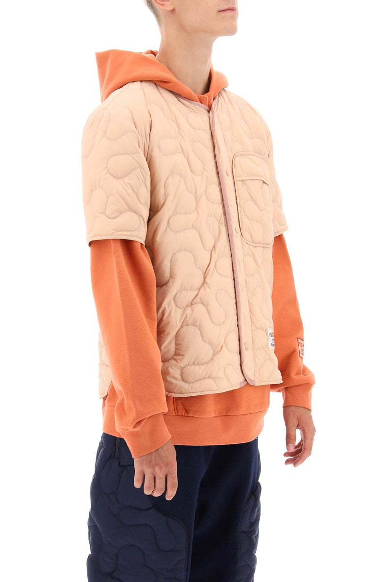 Moncler Short-Sleeved Quilted Jacket Pink