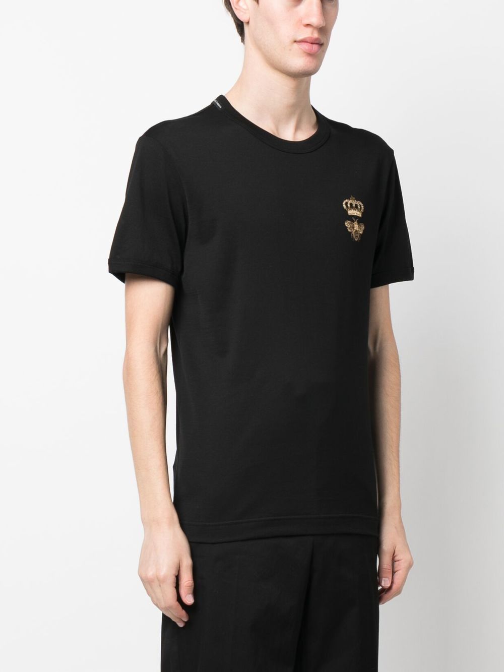 Dolce & Gabbana Cotton Jersey T-shirt With Lurex Embroidery