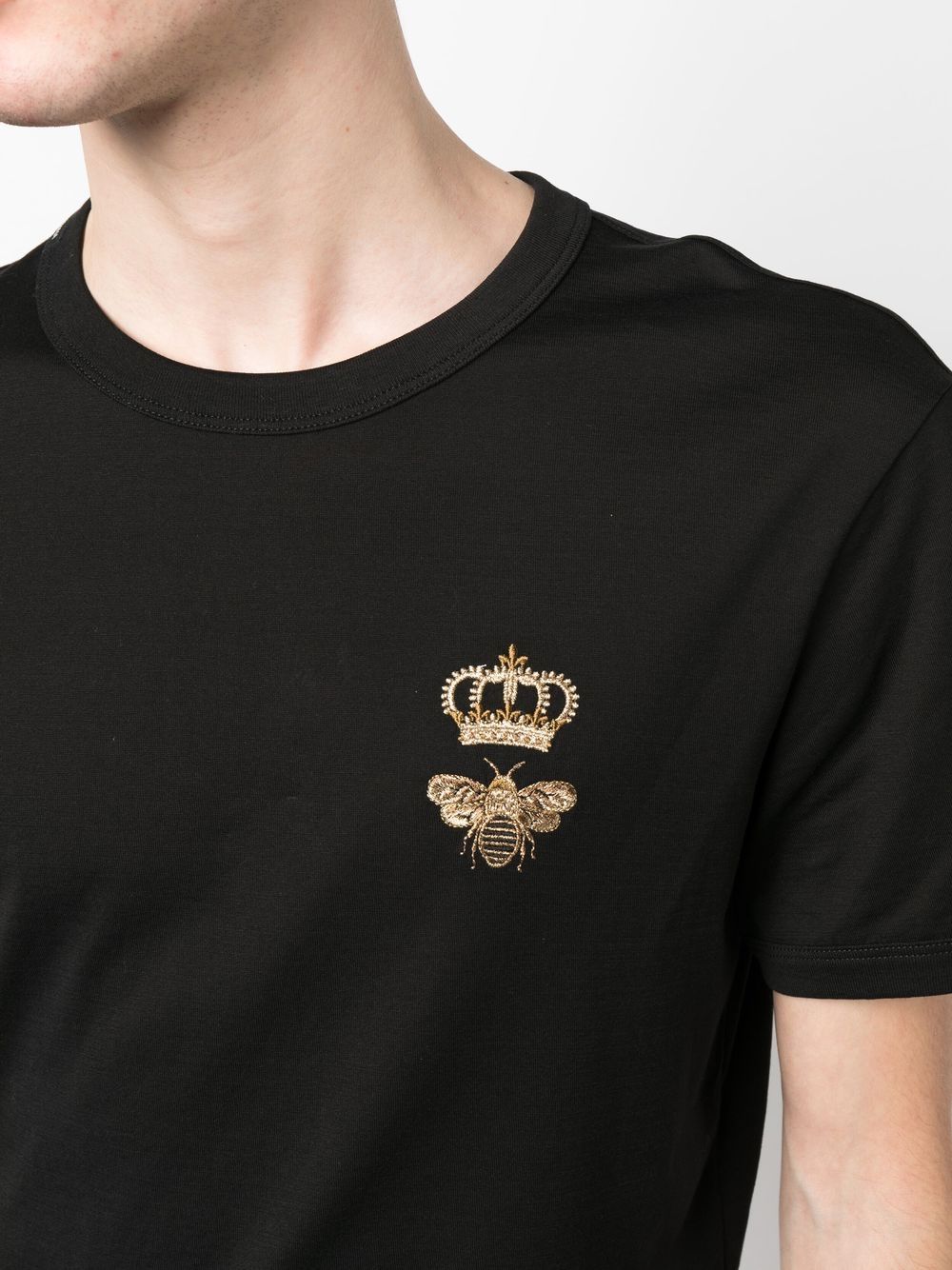 Dolce & Gabbana Cotton Jersey T-shirt With Lurex Embroidery