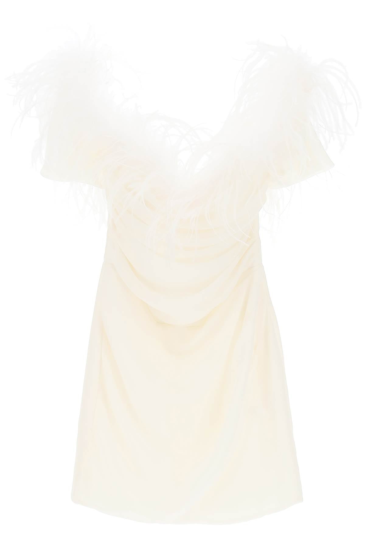 Giuseppe Di Morabito Mini Dress In Poly Georgette With Feathers