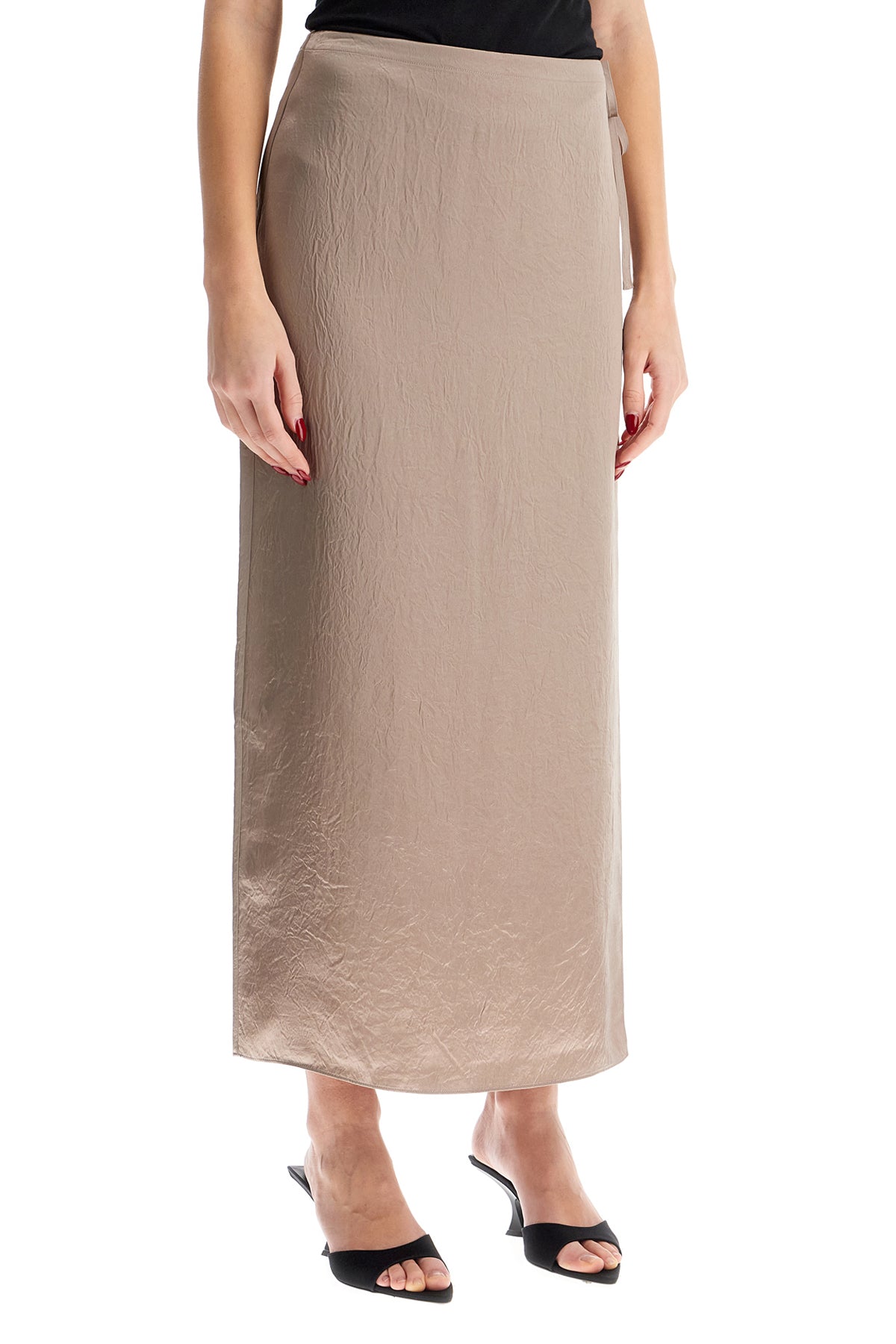 Filippa K 'Ruffled Satin Midi Skirt With