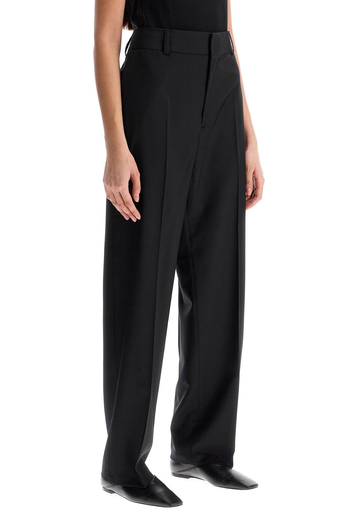 Filippa K High-Waisted Black Wool Dress Pants Regular Fit