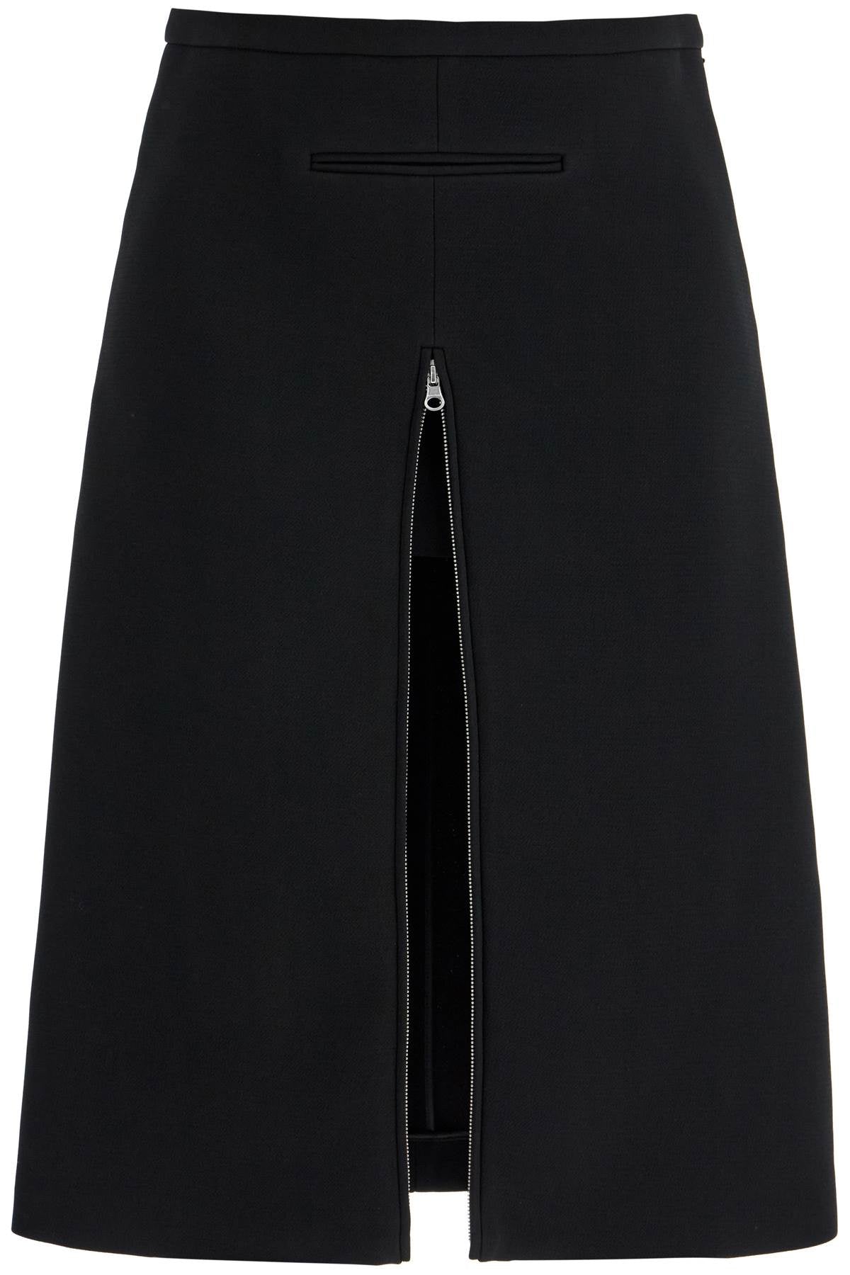 Courreges Midi Twill Skirt With Zipper