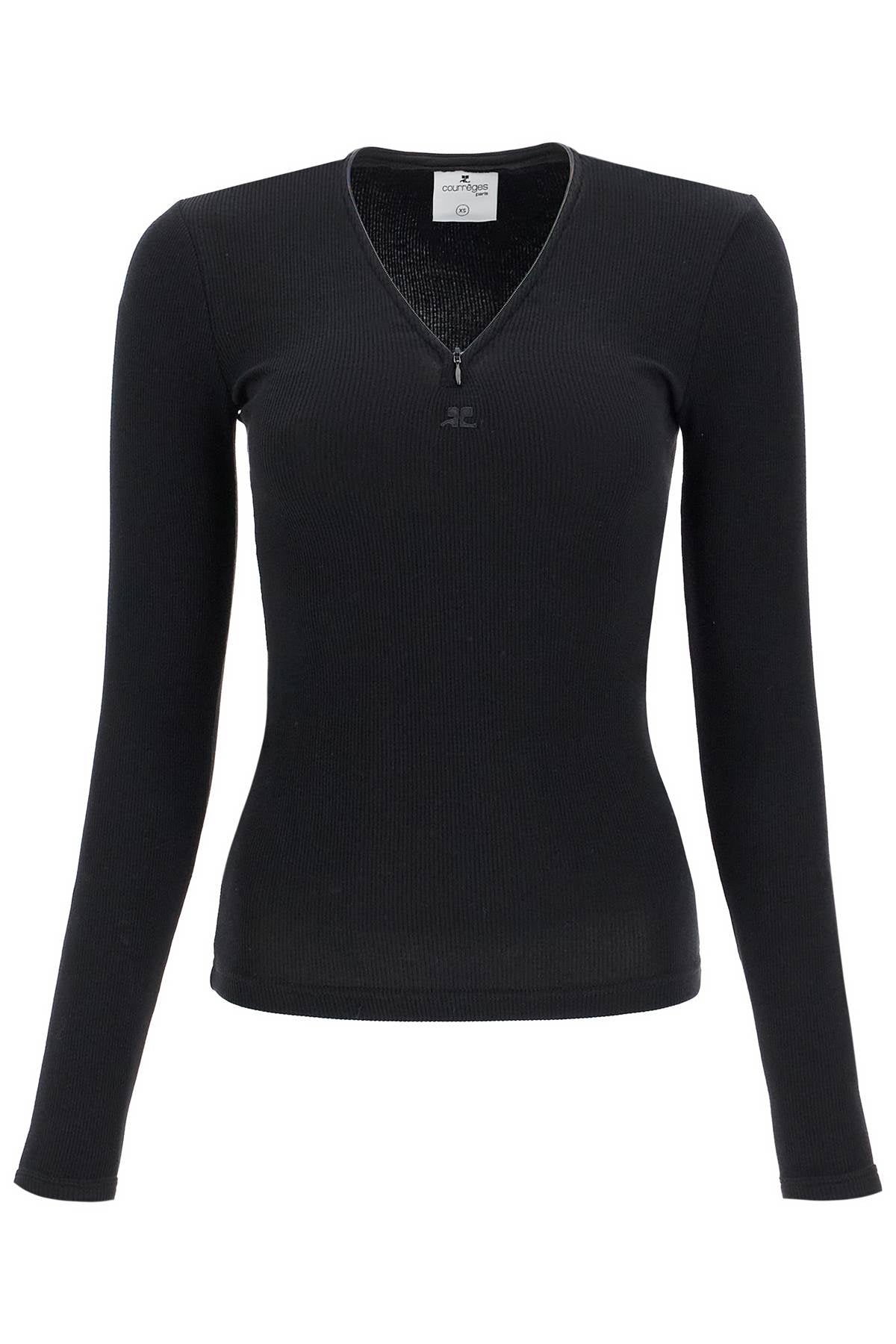 Courreges Fitted Long-Sleeve Top