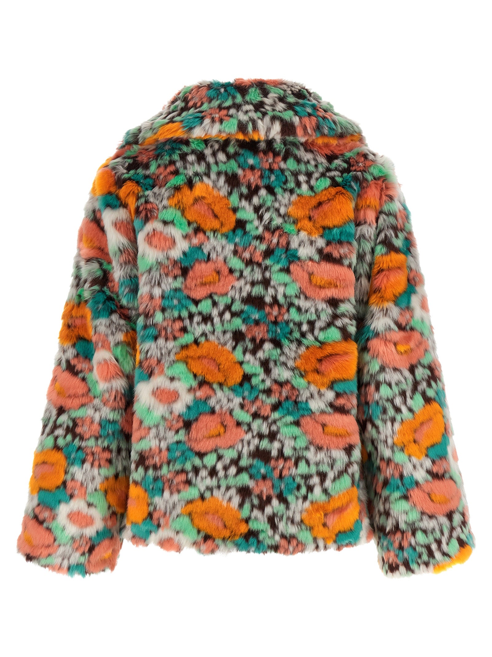 Farm Rio Faux Fur Floral Pattern