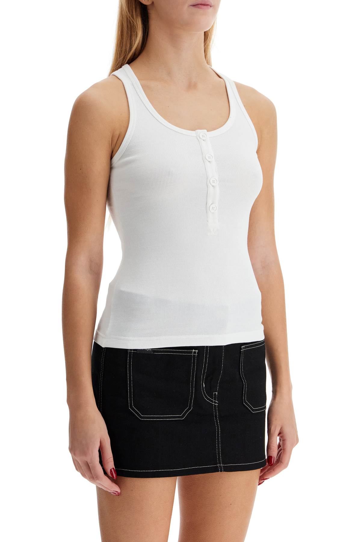 Courreges 90'S Ribbed Tank Top With