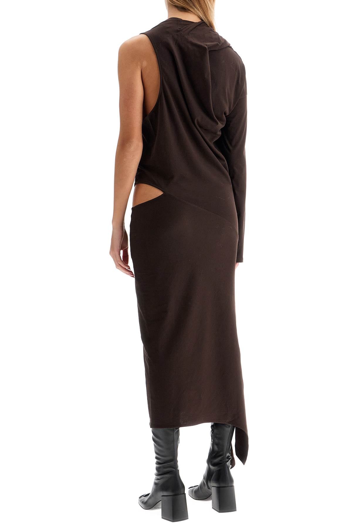 Courreges Asymmetric Cotton Jersey Dress In 9