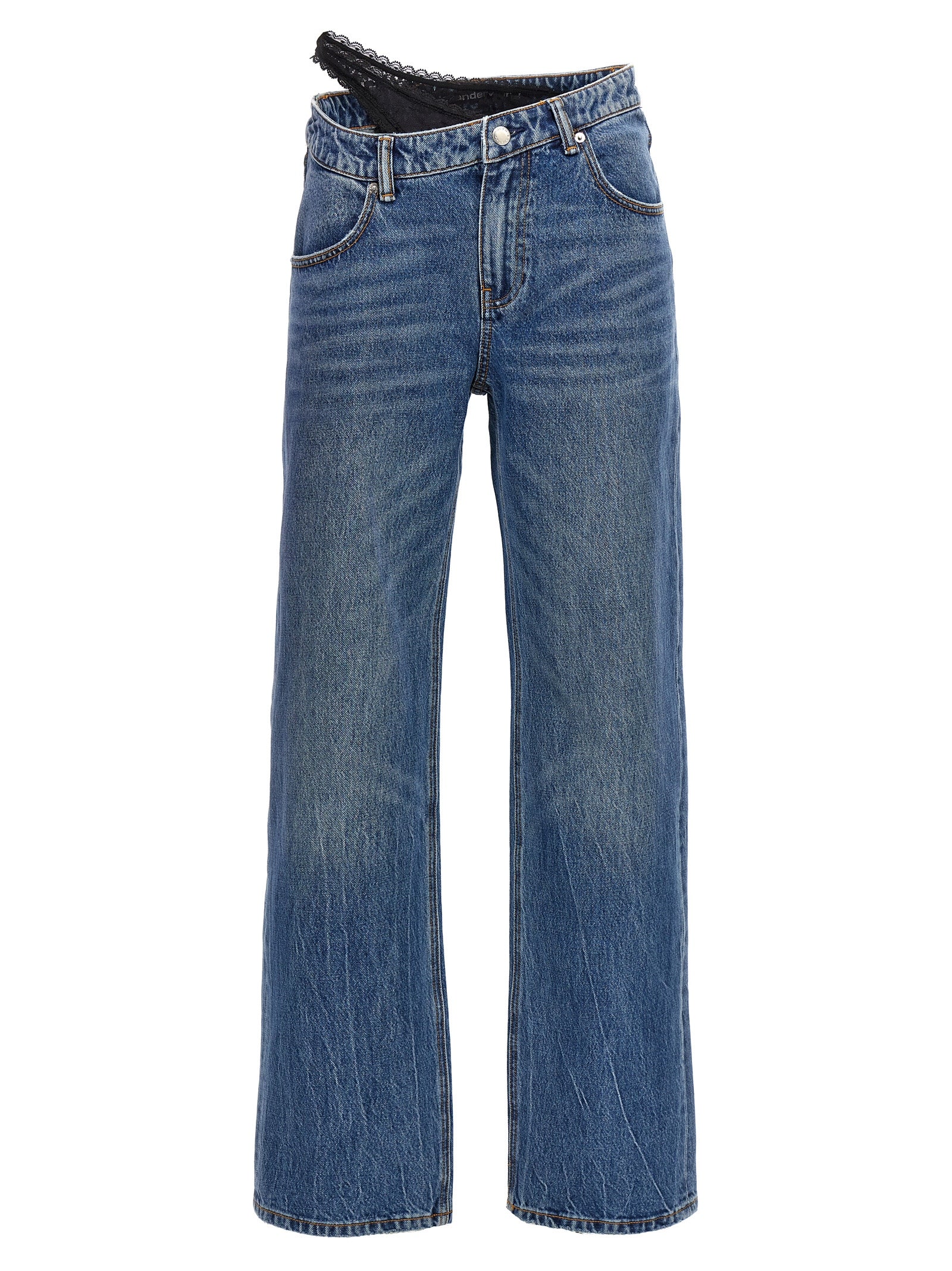 Denim X Alexander Wang 'Dip Side Lace Undie' Jeans